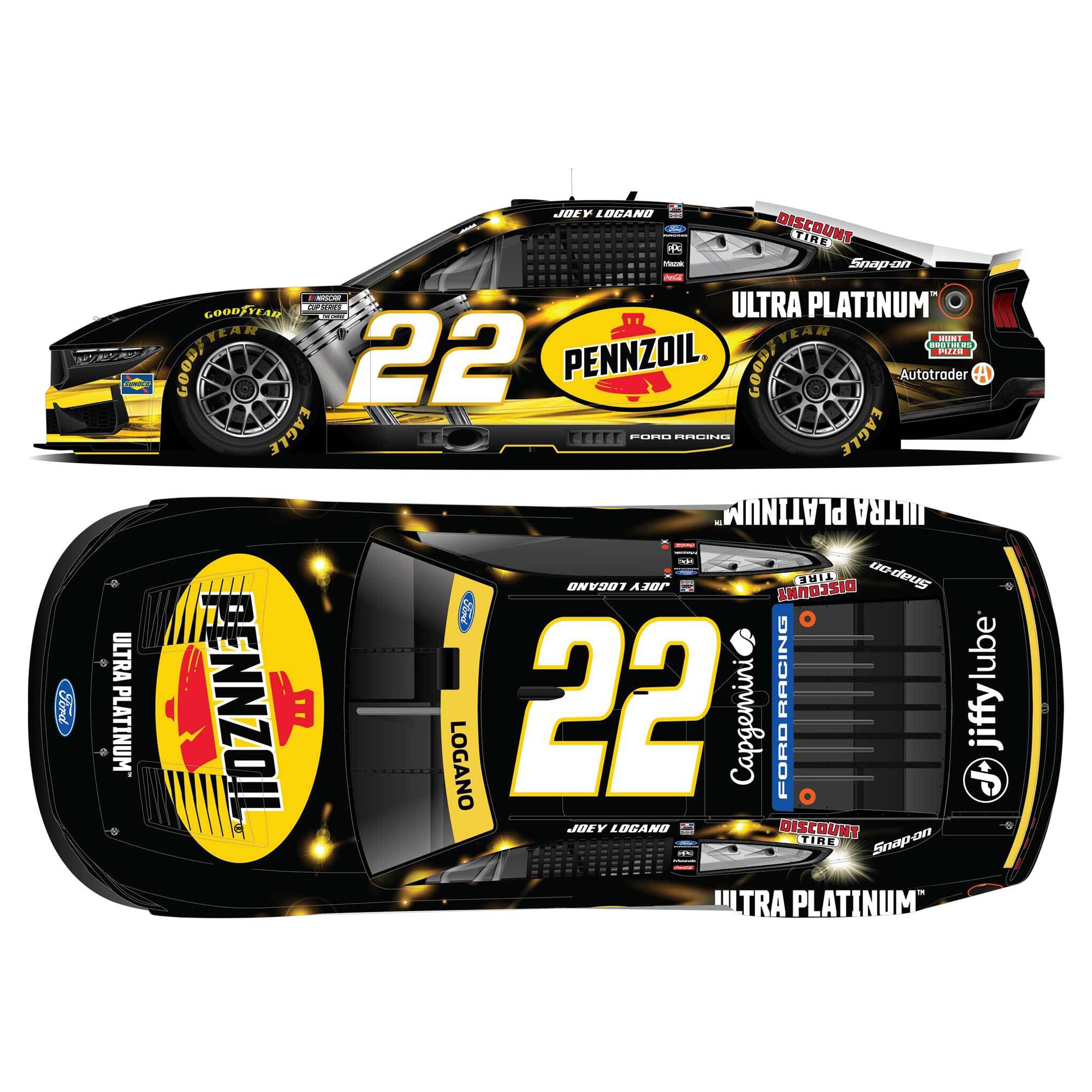 Action Racing Joey Logano 2026 #22 Pennzoil 1:24 Regular Paint Die-Cast Ford Mustang