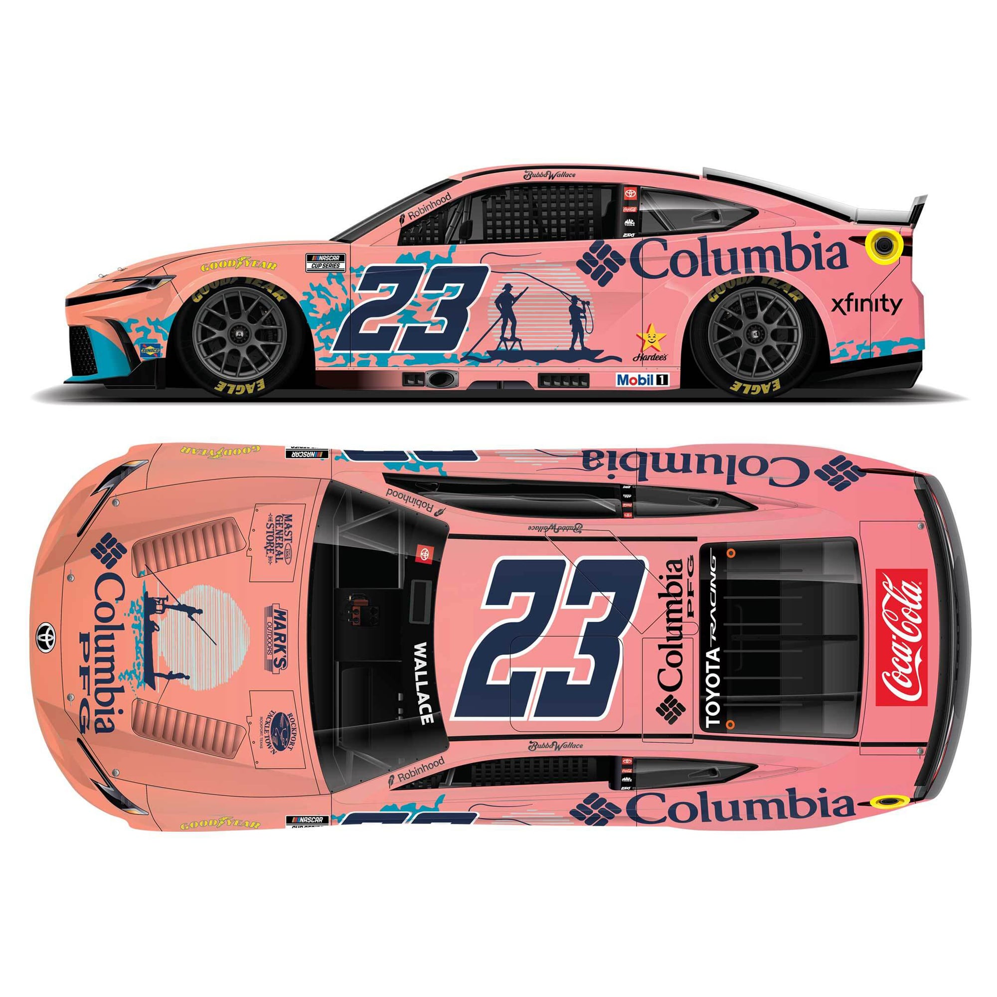 Action Racing Bubba Wallace 2026 #23 Columbia PFG 1:24 Elite Die-Cast Toyota Camry XSE