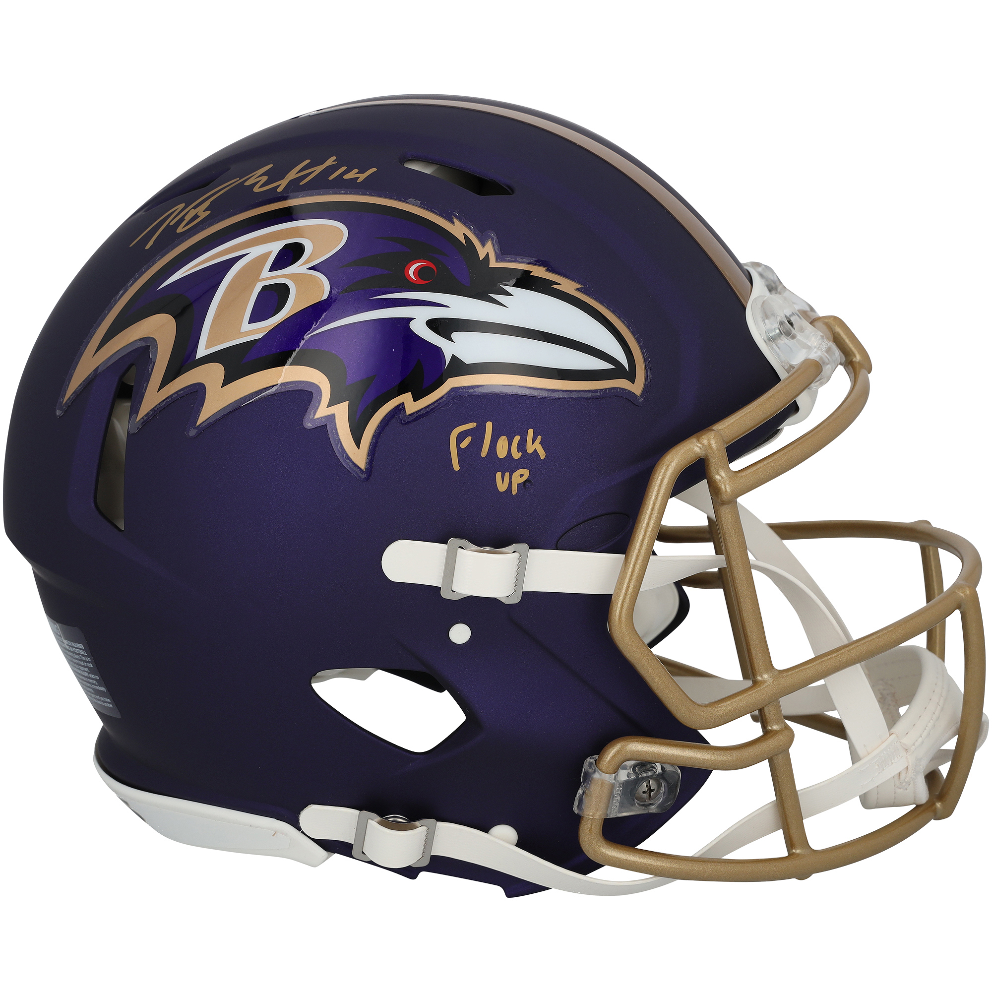 Kyle Hamilton Baltimore Ravens Autographed Riddell 2026 Purple Alternate Speed Authentic Helmet with "Flock Up" Inscription