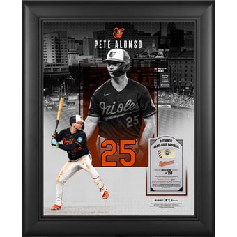 Pete Alonso Baltimore Orioles Framed 11" x 14" Showcase Collage with a Piece of Game-Used Ball - Limited Edition of 250