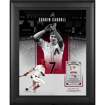 Corbin Carroll Arizona Diamondbacks Framed 11" x 14" Showcase Collage with a Piece of Game-Used Ball - Limited Edition of 250