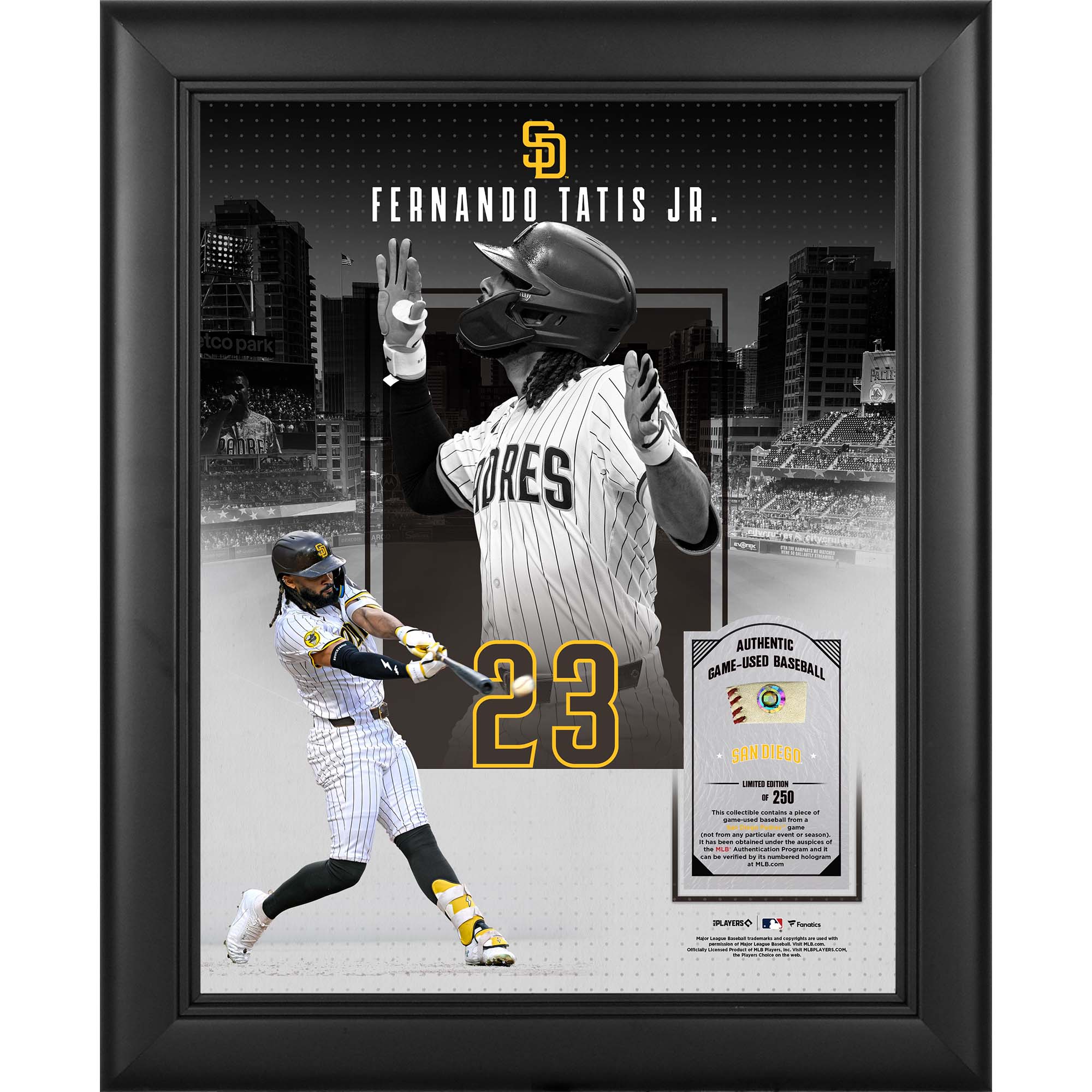 Fernando Tatis Jr. San Diego Padres Framed 11" x 14" Showcase Collage with a Piece of Game-Used Ball - Limited Edition of 250