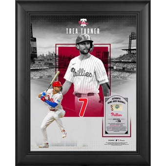 Trea Turner Philadelphia Phillies Framed 11" x 14" Showcase Collage with a Piece of Game-Used Ball - Limited Edition of 250