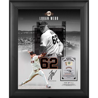 Logan Webb San Francisco Giants Framed 11" x 14" Showcase Collage with a Piece of Game-Used Ball - Limited Edition of 250