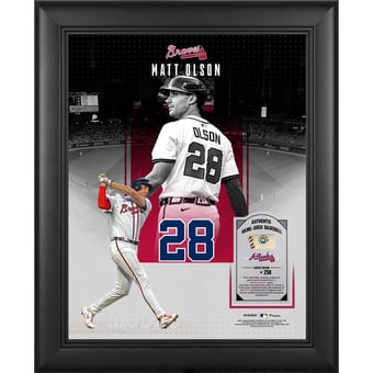 Matt Olson Atlanta Braves Framed 11" x 14" Showcase Collage with a Piece of Game-Used Ball - Limited Edition of 250