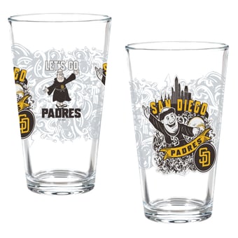 San Diego Padres Two-Piece 16oz. Hometown Series Pint Glass Set