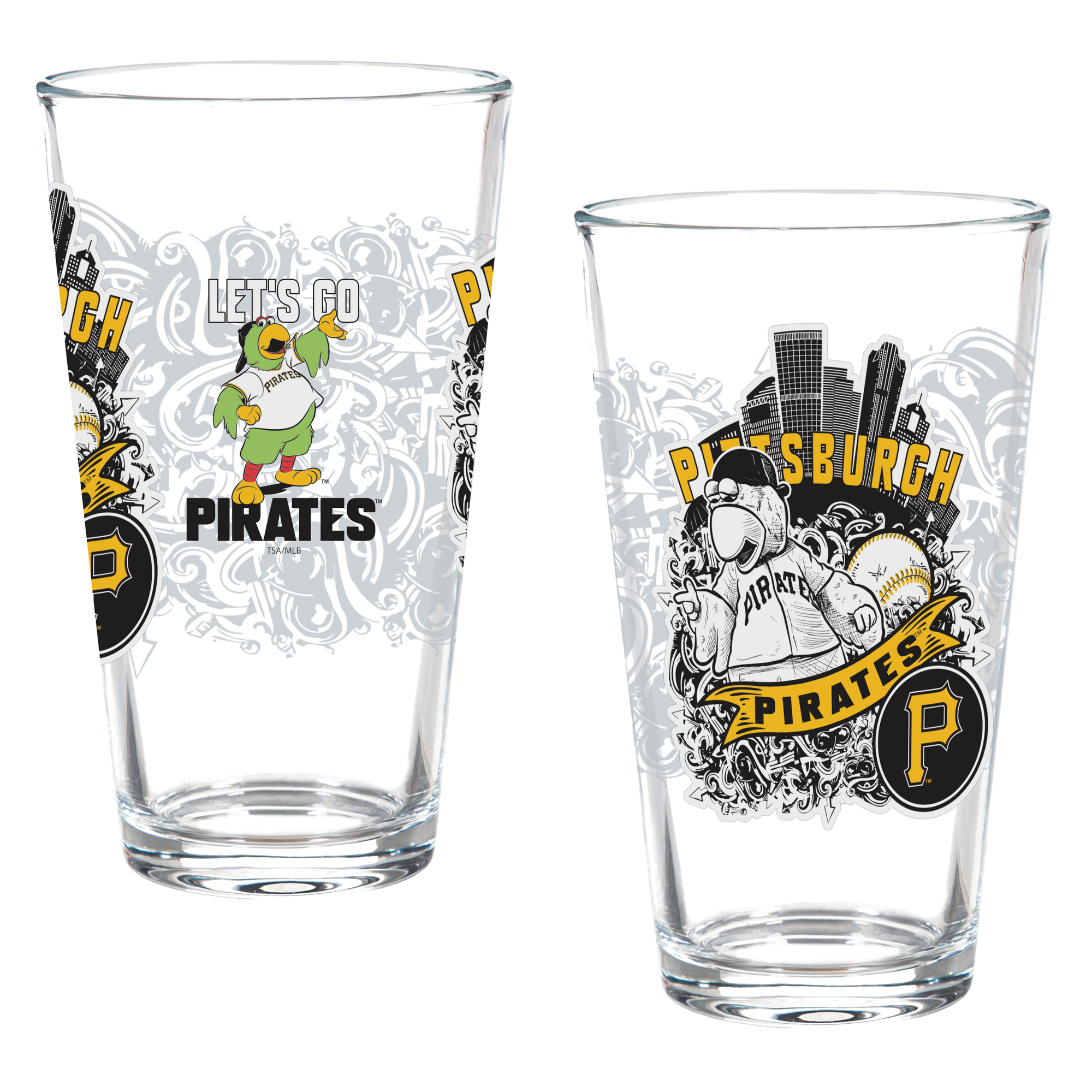 Pittsburgh Pirates Two-Piece 16oz. Hometown Series Pint Glass Set