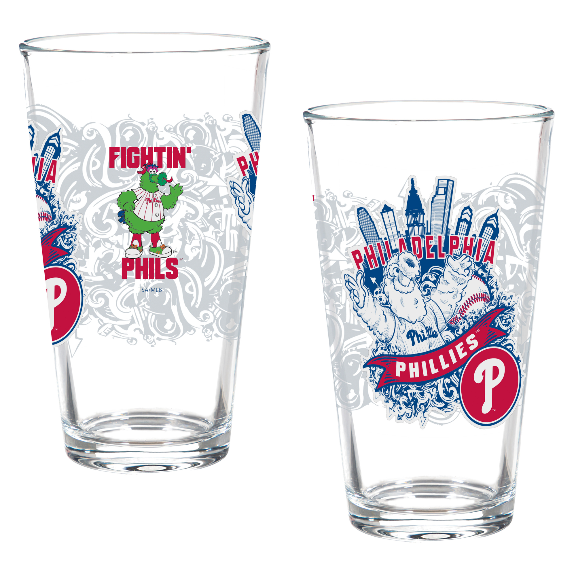 Philadelphia Phillies Two-Piece 16oz. Hometown Series Pint Glass Set