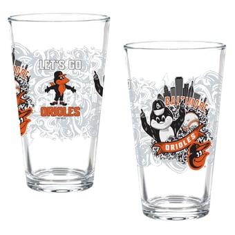 Baltimore Orioles Two-Piece 16oz. Hometown Series Pint Glass Set