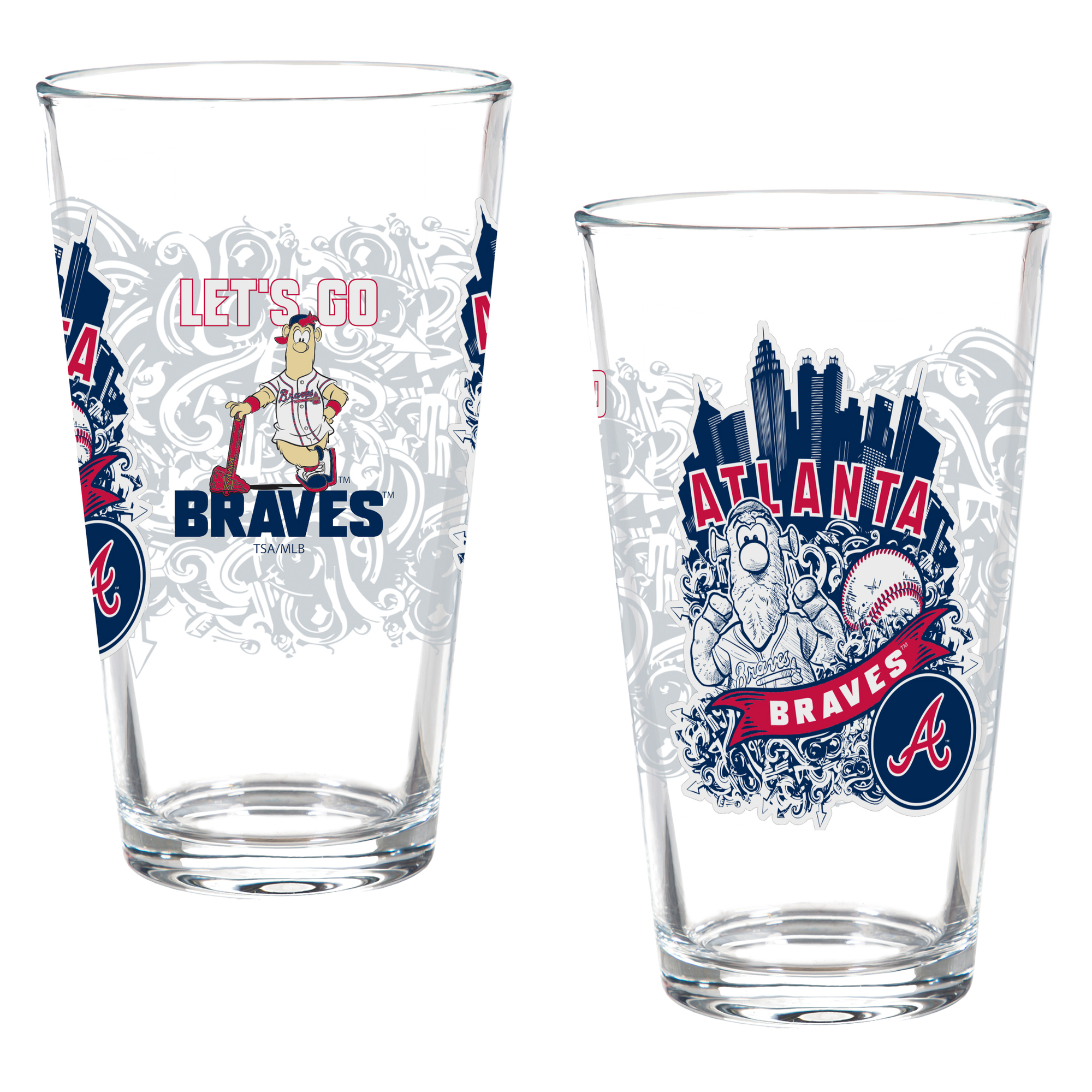 Atlanta Braves Two-Piece 16oz. Hometown Series Pint Glass Set