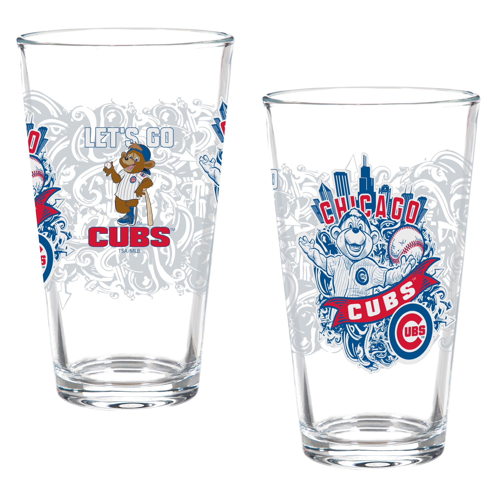 Chicago Cubs Two-Piece 16oz. Hometown Series Pint Glass Set