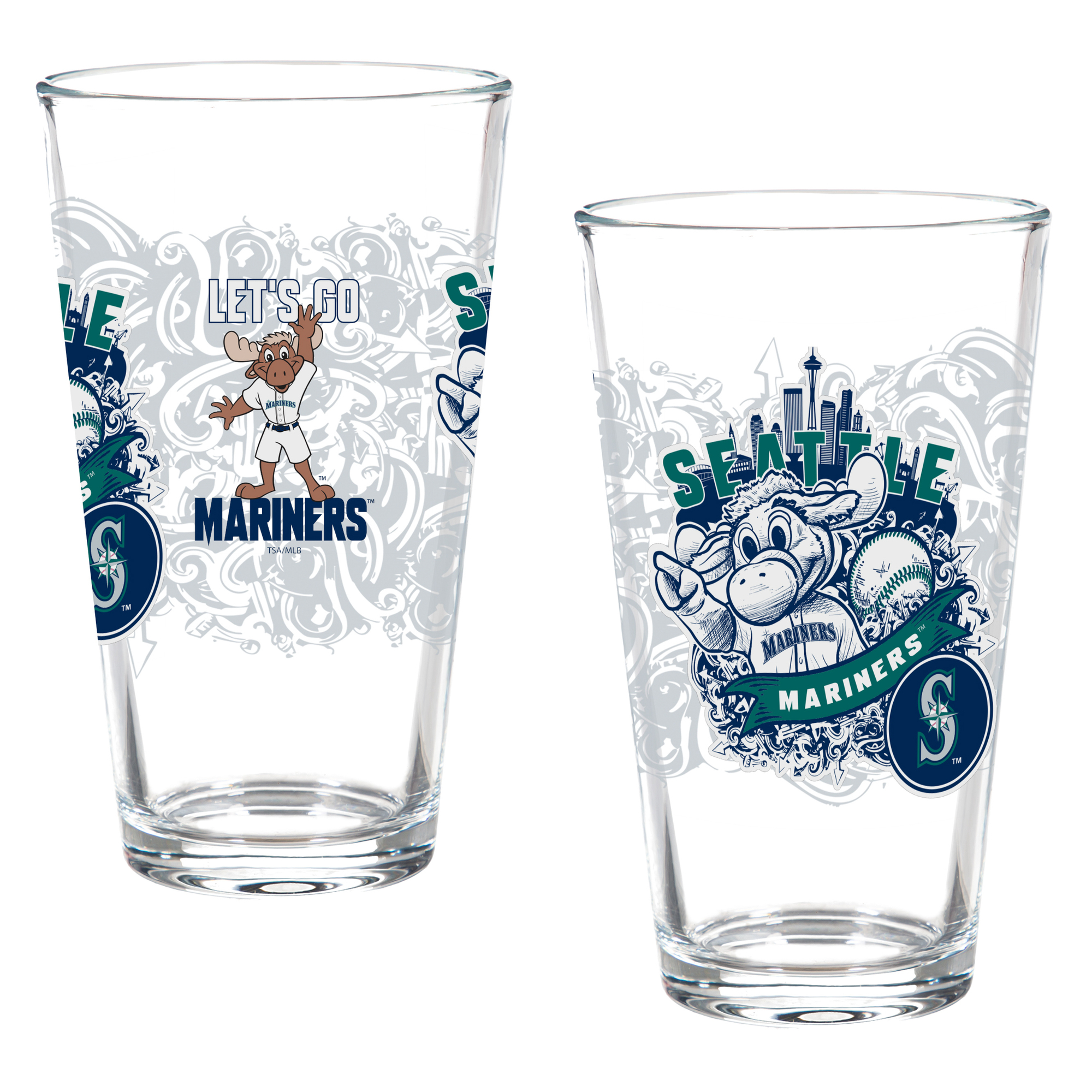 Seattle Mariners Two-Piece 16oz. Hometown Series Pint Glass Set