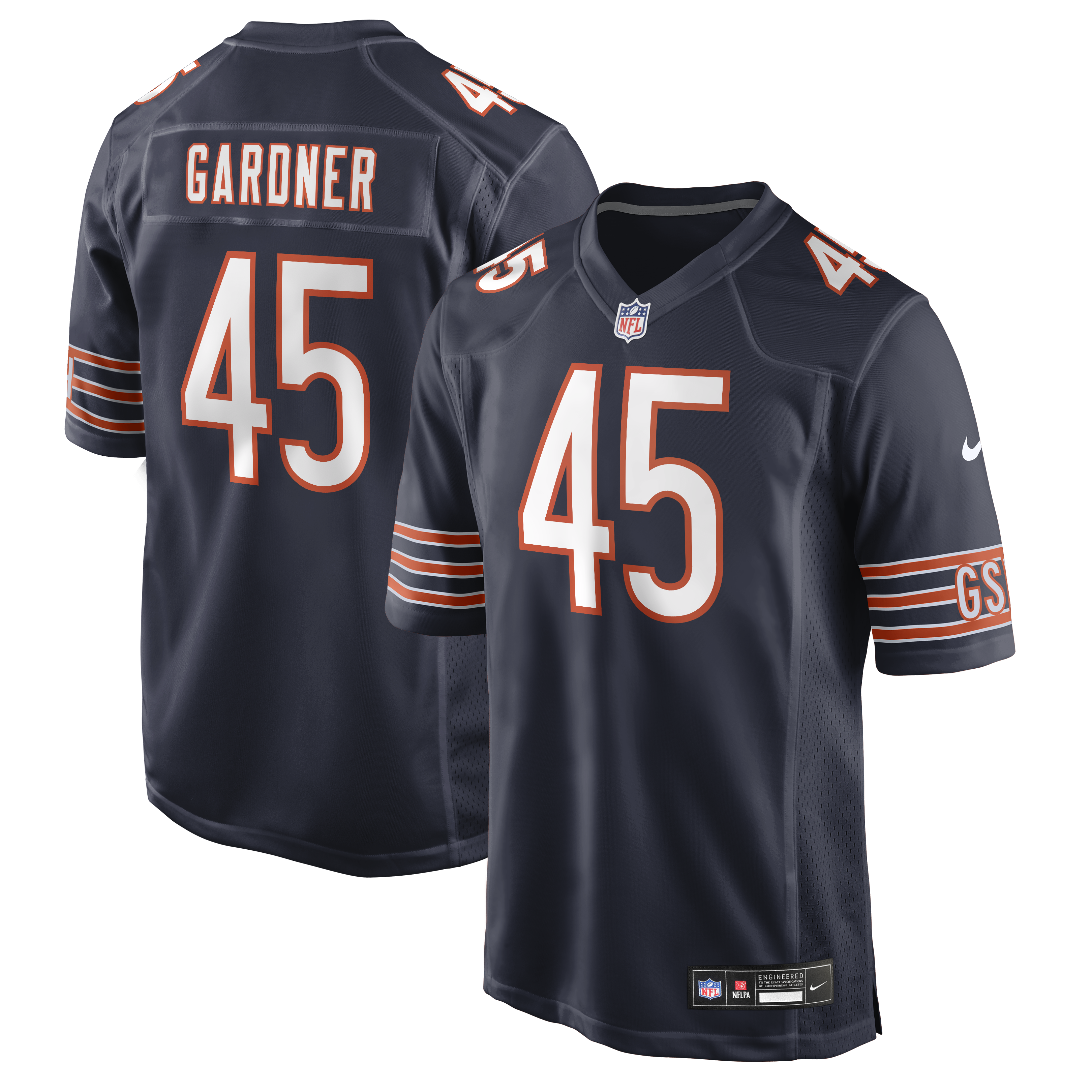 Men's Nike Beau Gardner Navy Chicago Bears Team Game Jersey