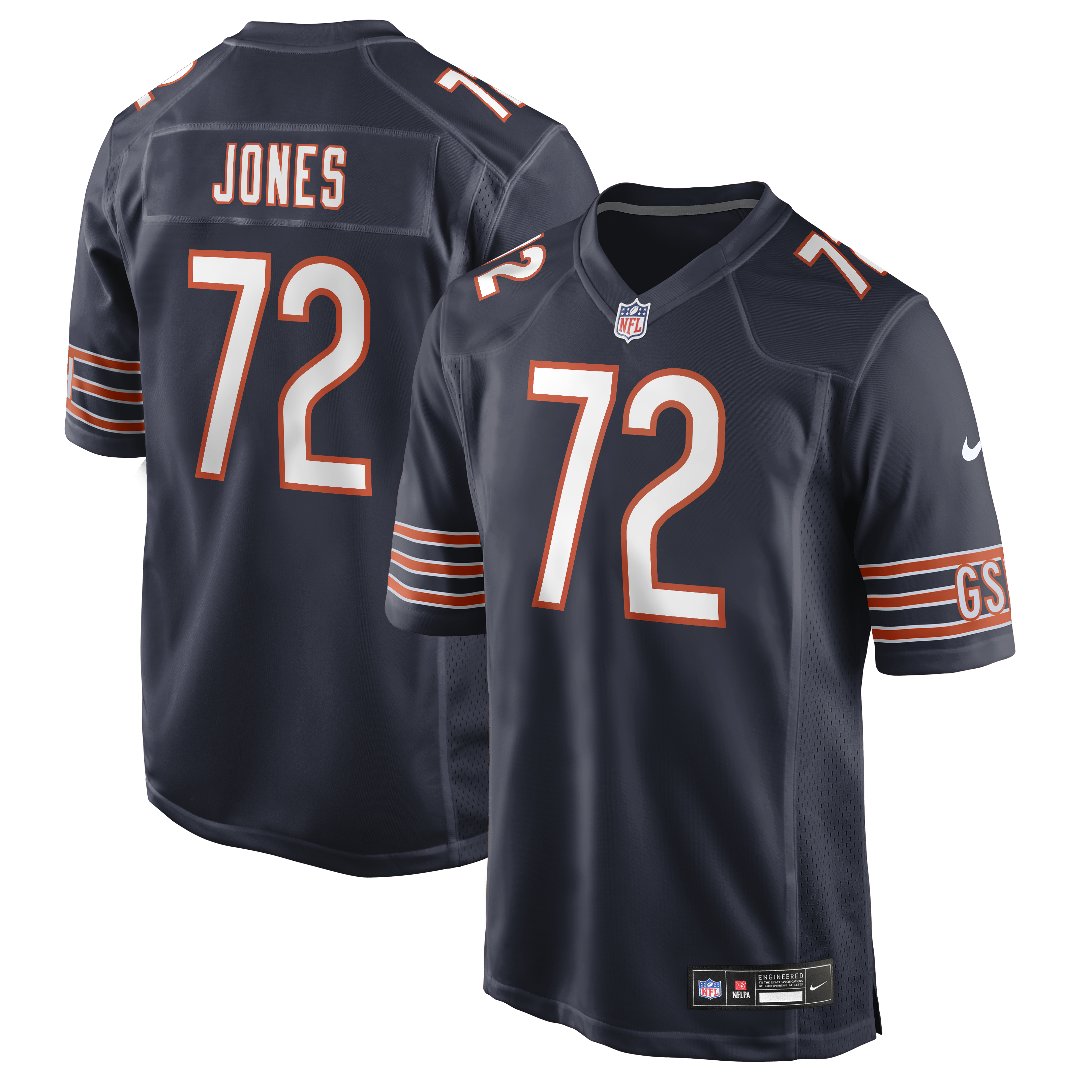 Men's Nike Christian Jones Navy Chicago Bears Team Game Jersey