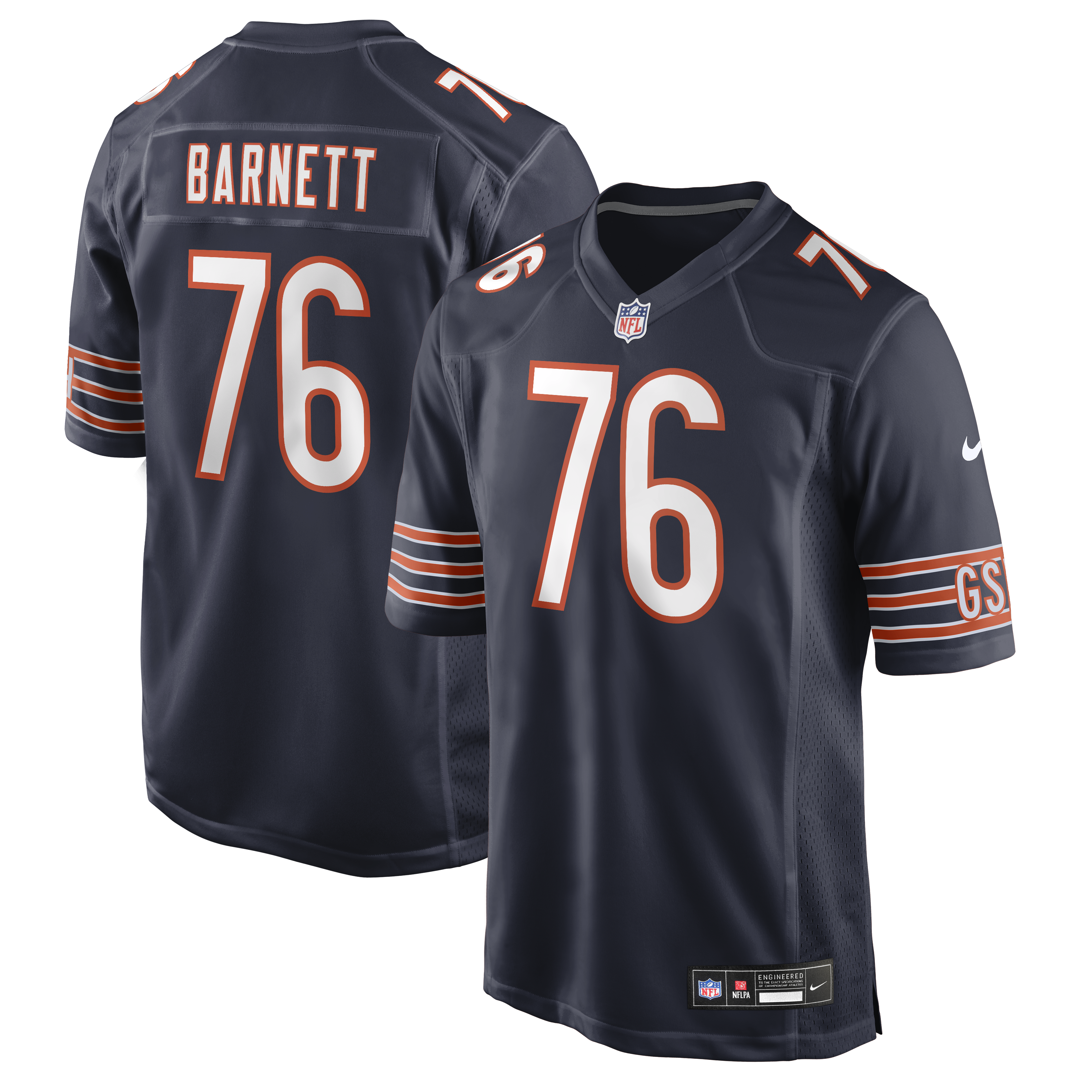 Men's Nike Caden Barnett Navy Chicago Bears Team Game Jersey