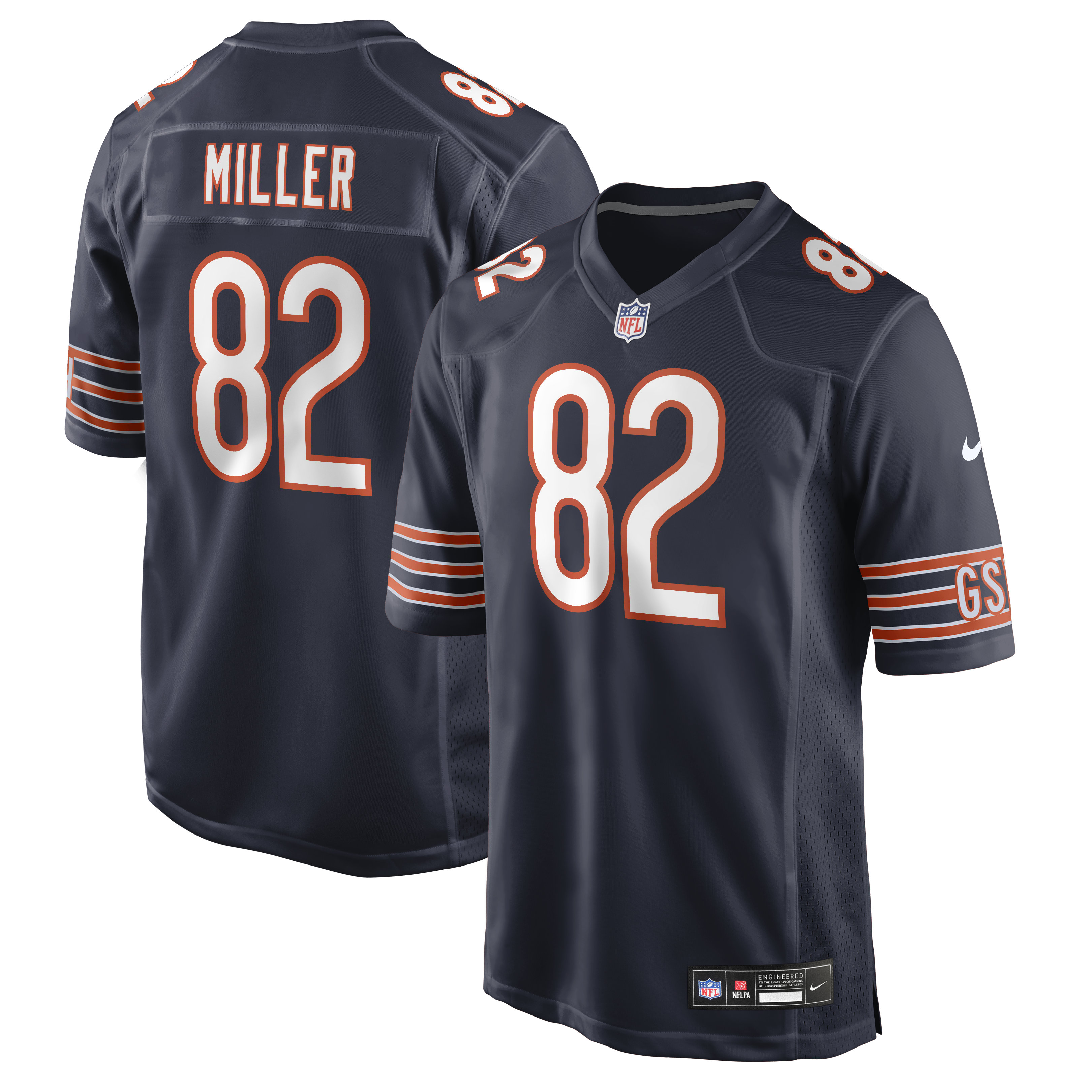 Men's Nike Scott Miller Navy Chicago Bears Team Game Jersey
