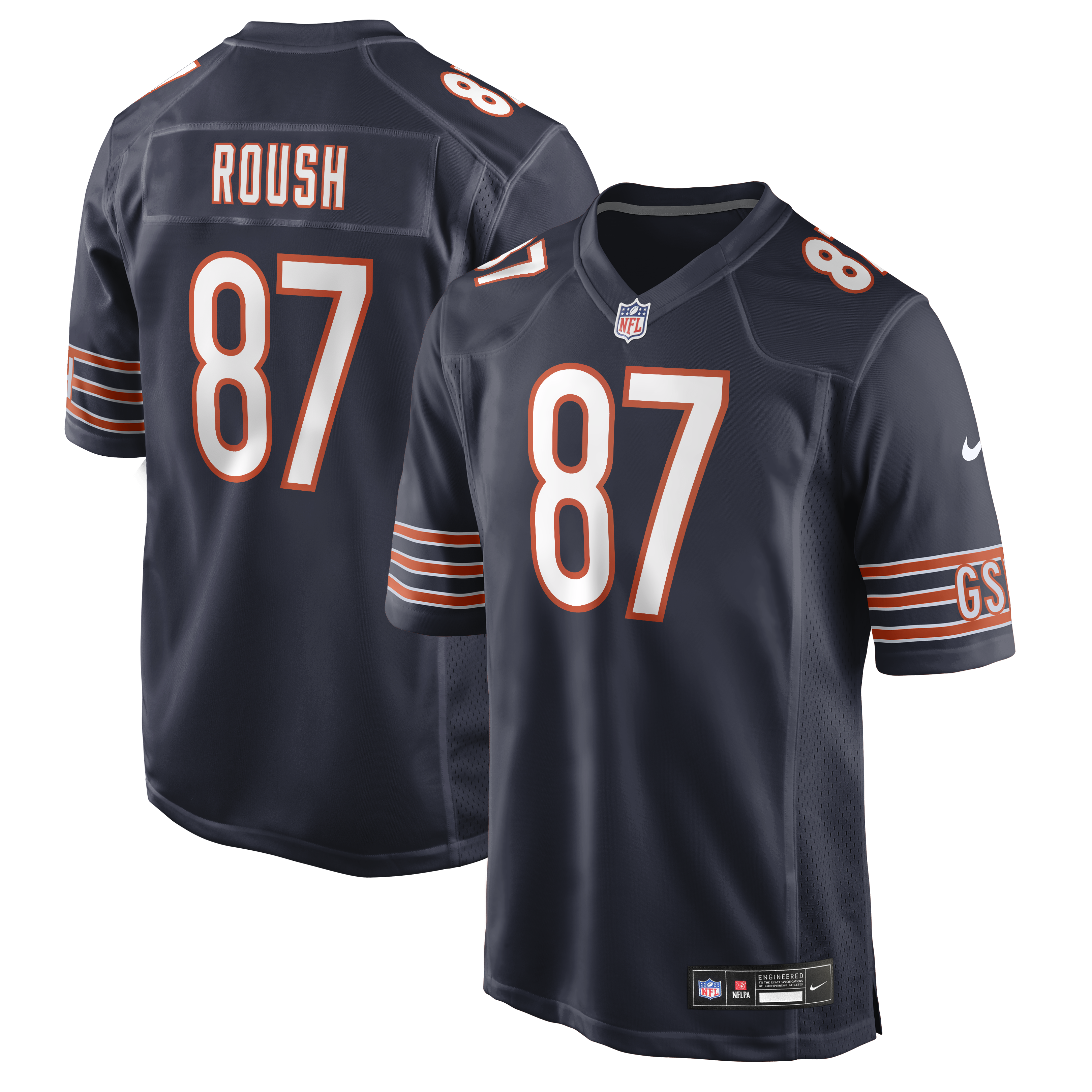 Men's Nike Sam Roush Navy Chicago Bears Team Game Jersey