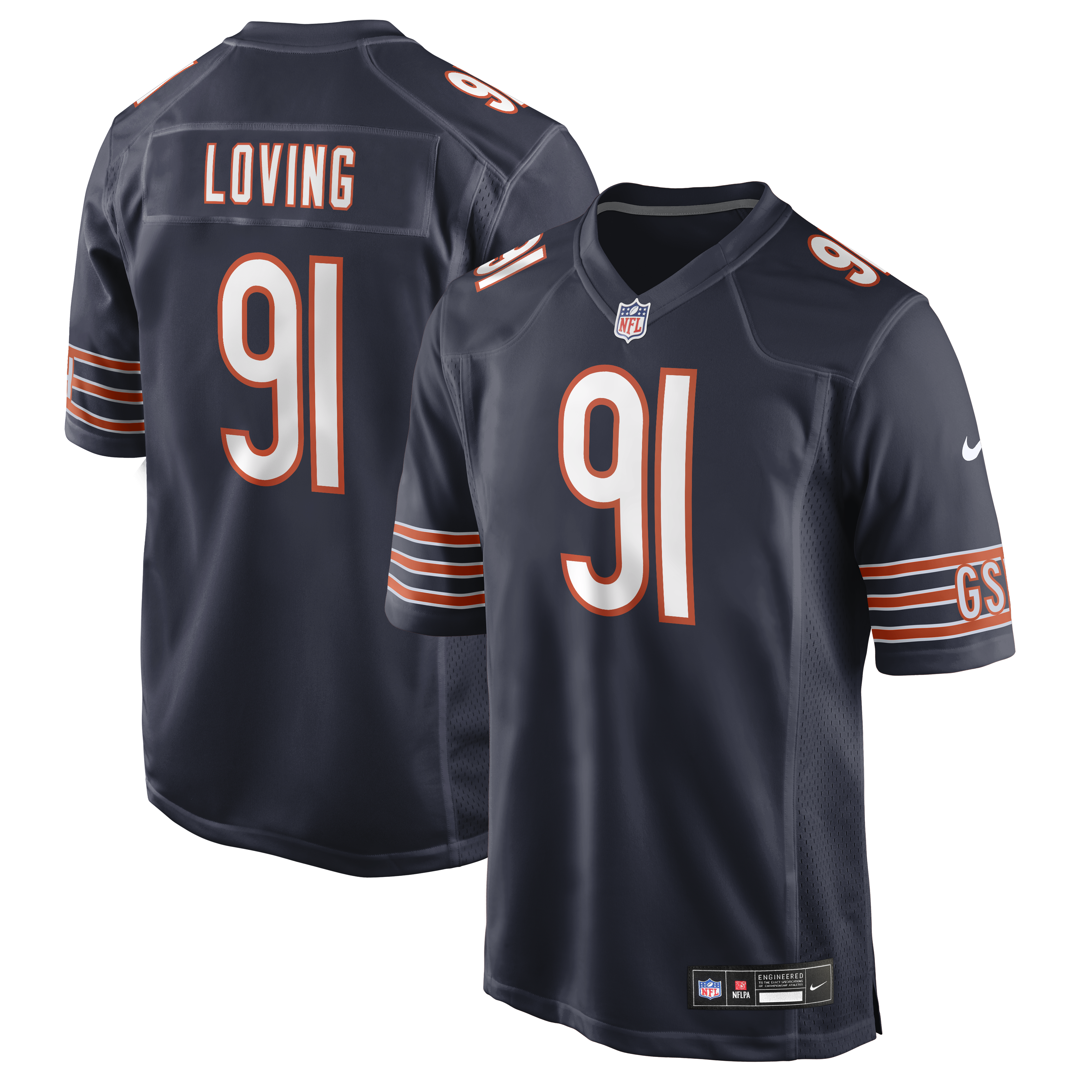 Men's Nike Jayden Loving Navy Chicago Bears Team Game Jersey