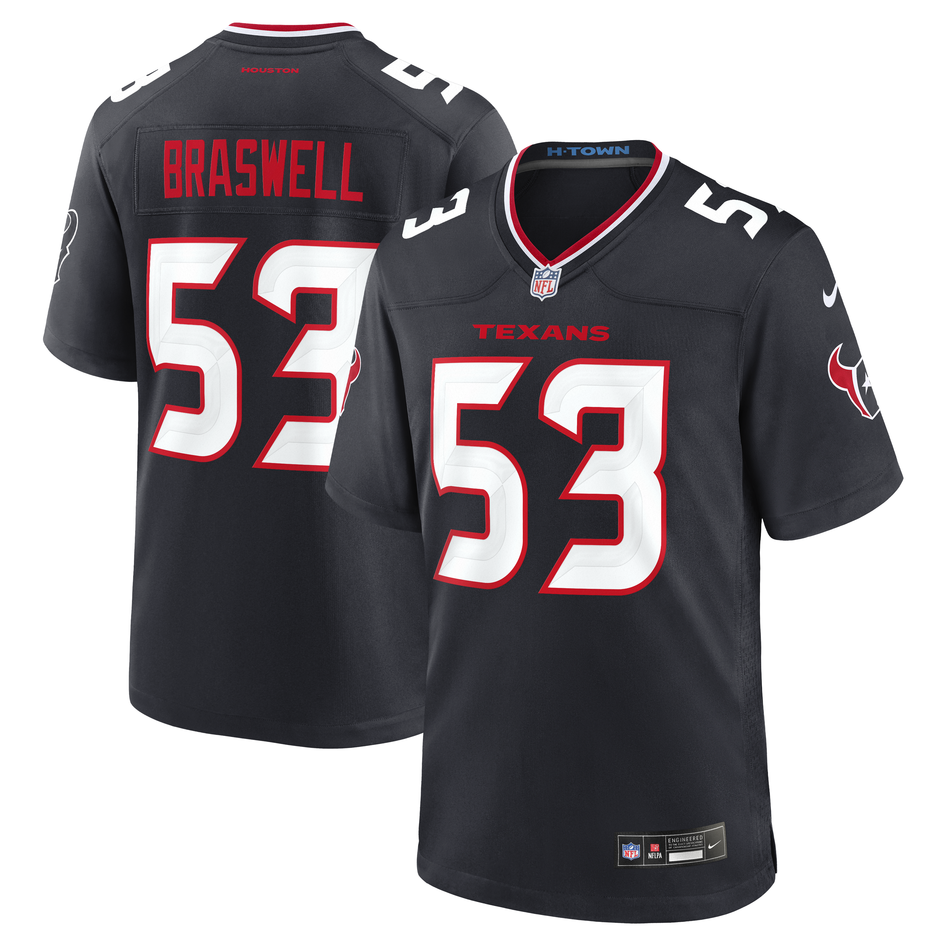 Men's Nike Chris Braswell Navy Houston Texans Team Game Jersey