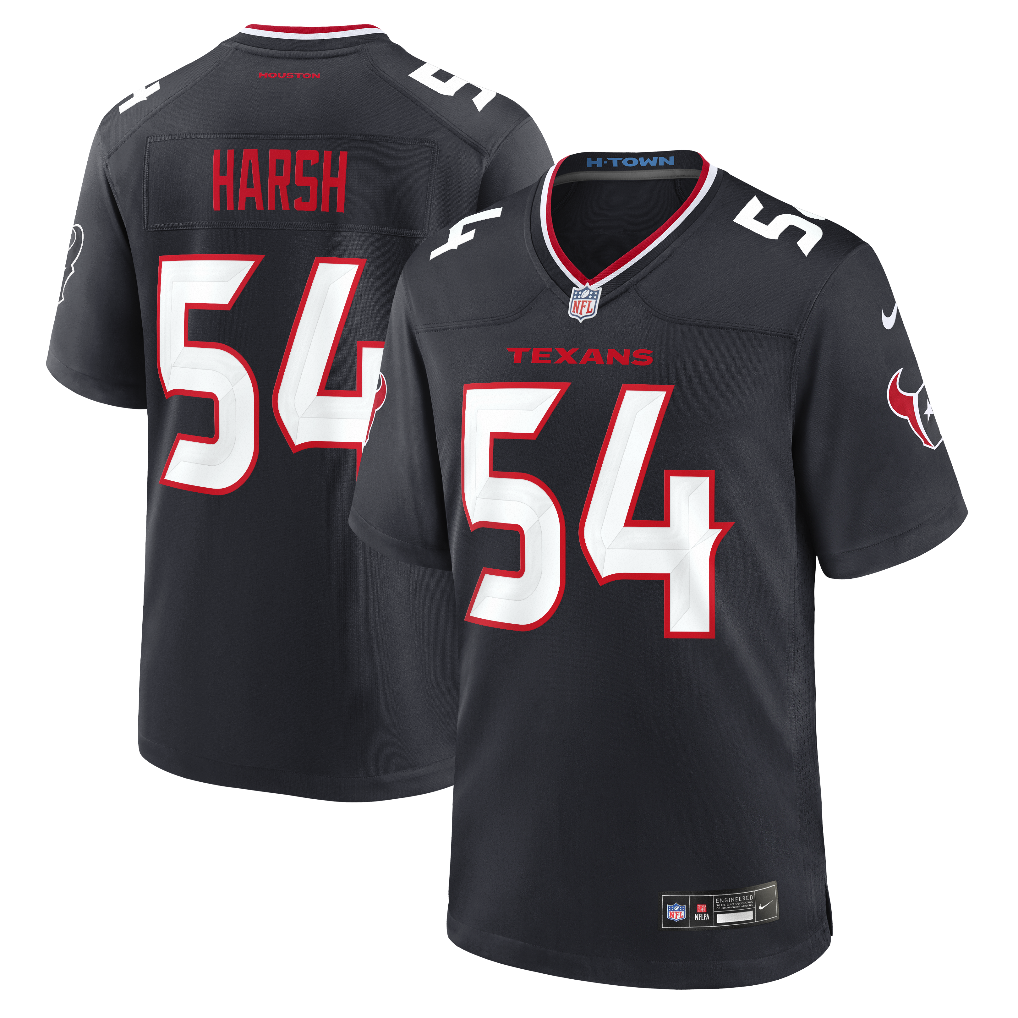 Men's Nike Sabastian Harsh Navy Houston Texans Team Game Jersey