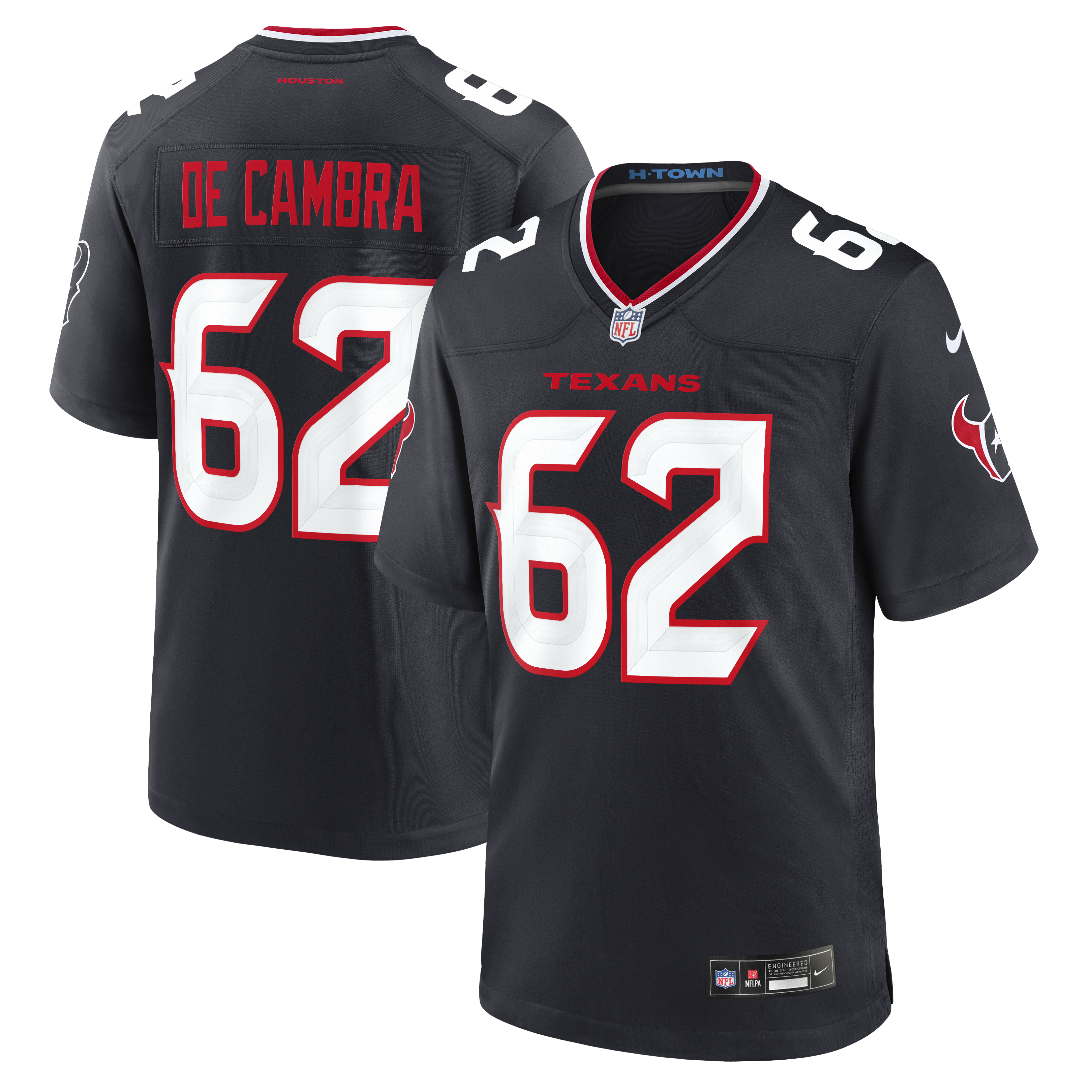 Men's Nike Ka'ena De Cambra Navy Houston Texans Team Game Jersey
