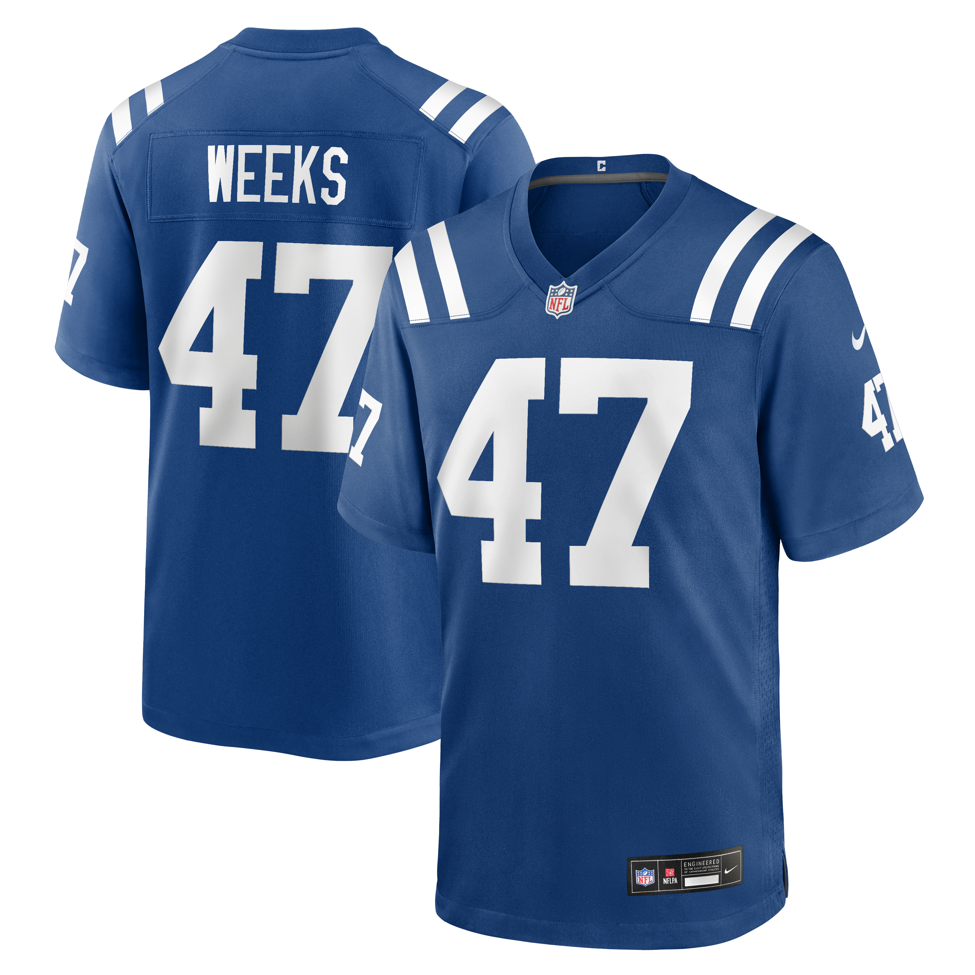 Men's Nike West Weeks Royal Indianapolis Colts Team Game Jersey