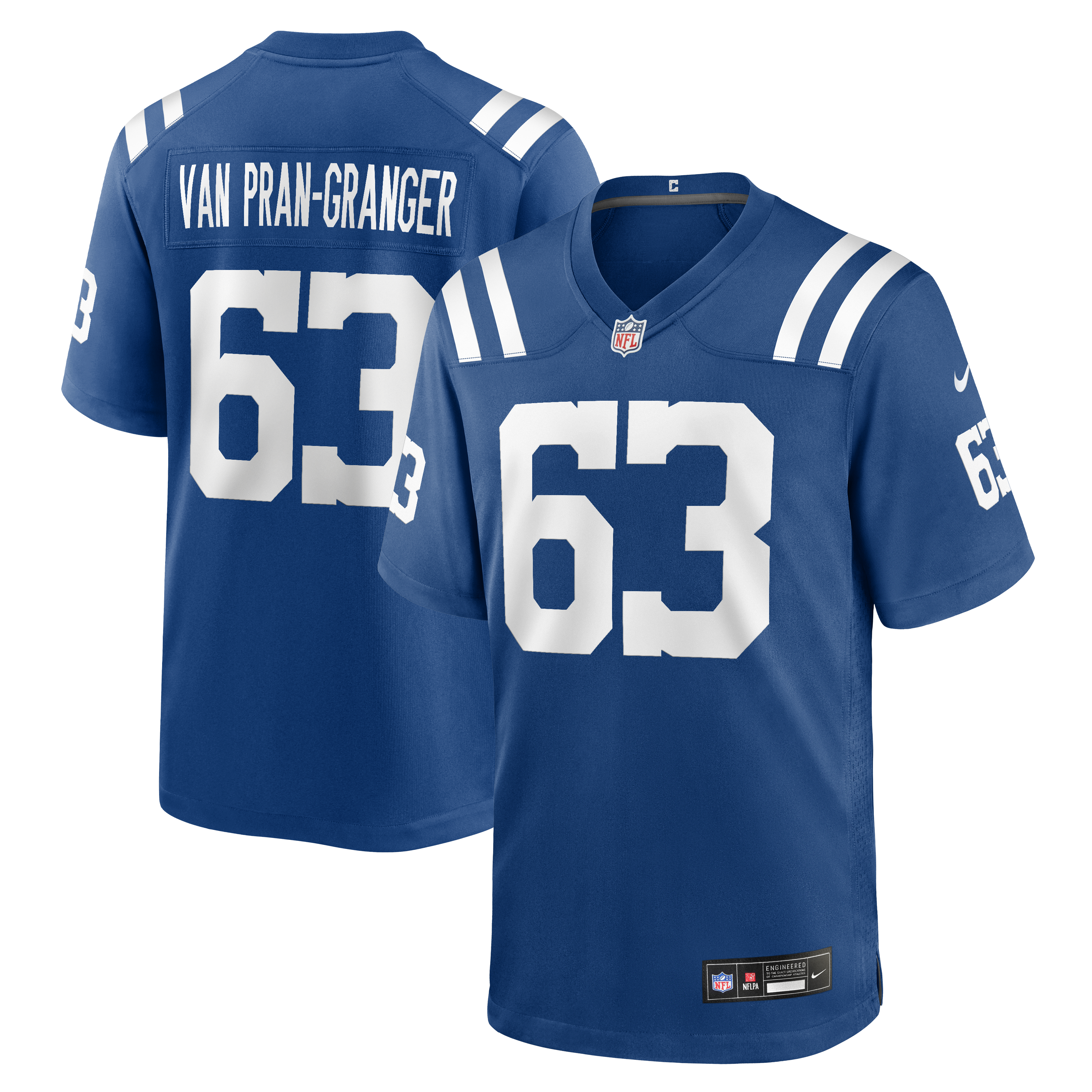 Men's Nike Sedrick Van Pran-Granger Royal Indianapolis Colts Team Game Jersey