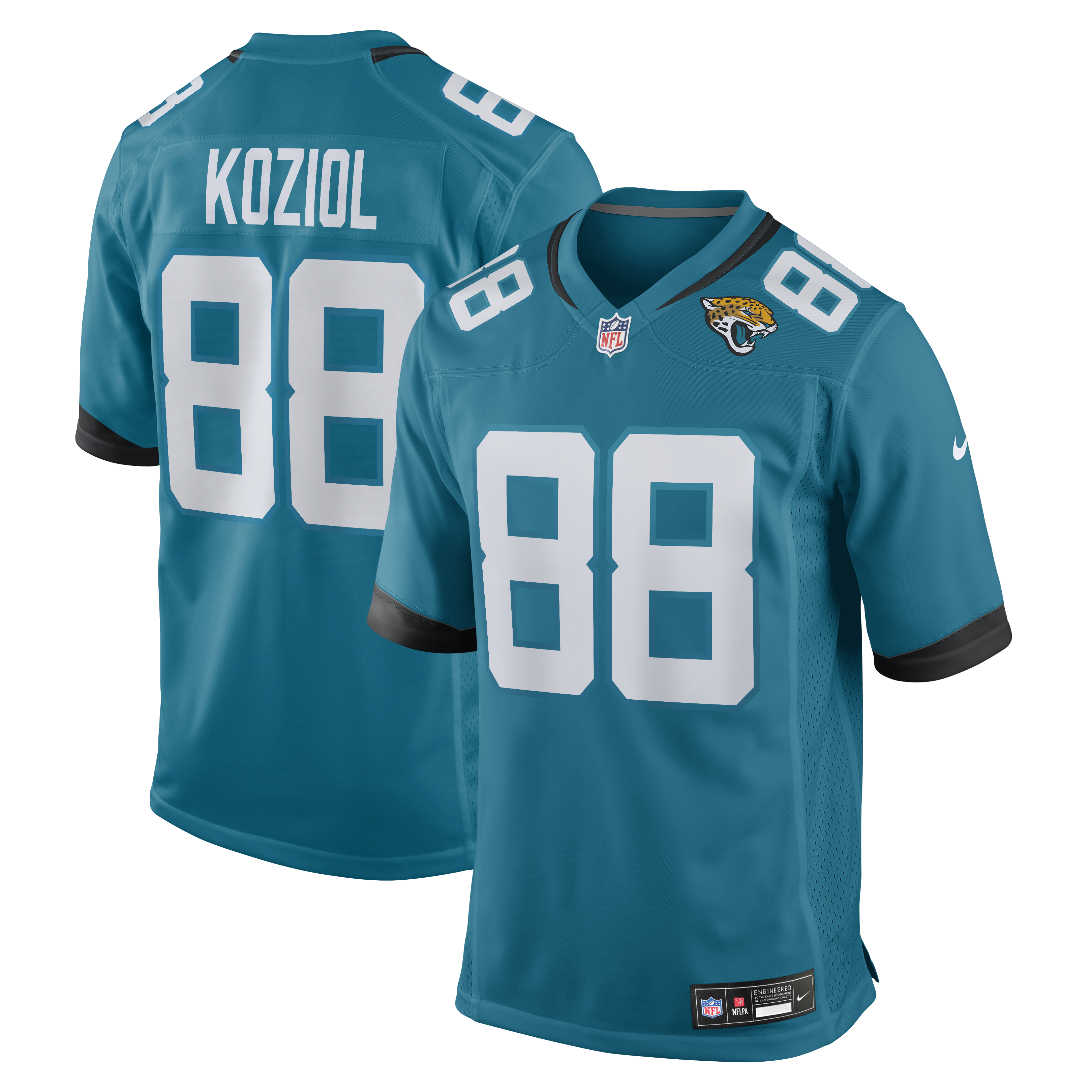 Men's Nike Tanner Koziol Teal Jacksonville Jaguars Team Game Jersey