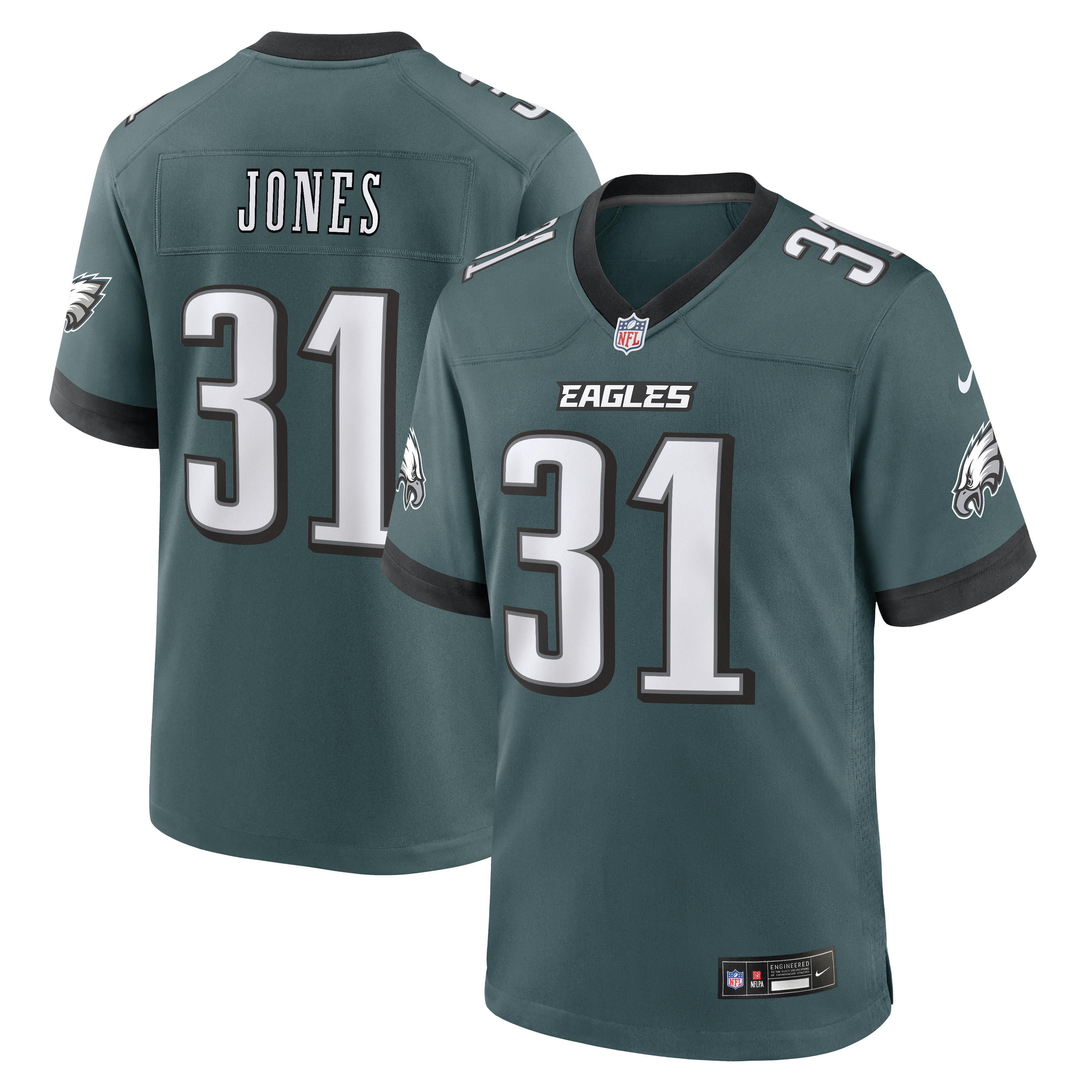Men's Nike Jonathan Jones Midnight Green Philadelphia Eagles Team Game Jersey