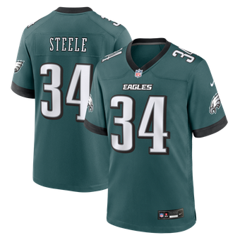 Men's Nike Carson Steele Midnight Green Philadelphia Eagles Team Game Jersey