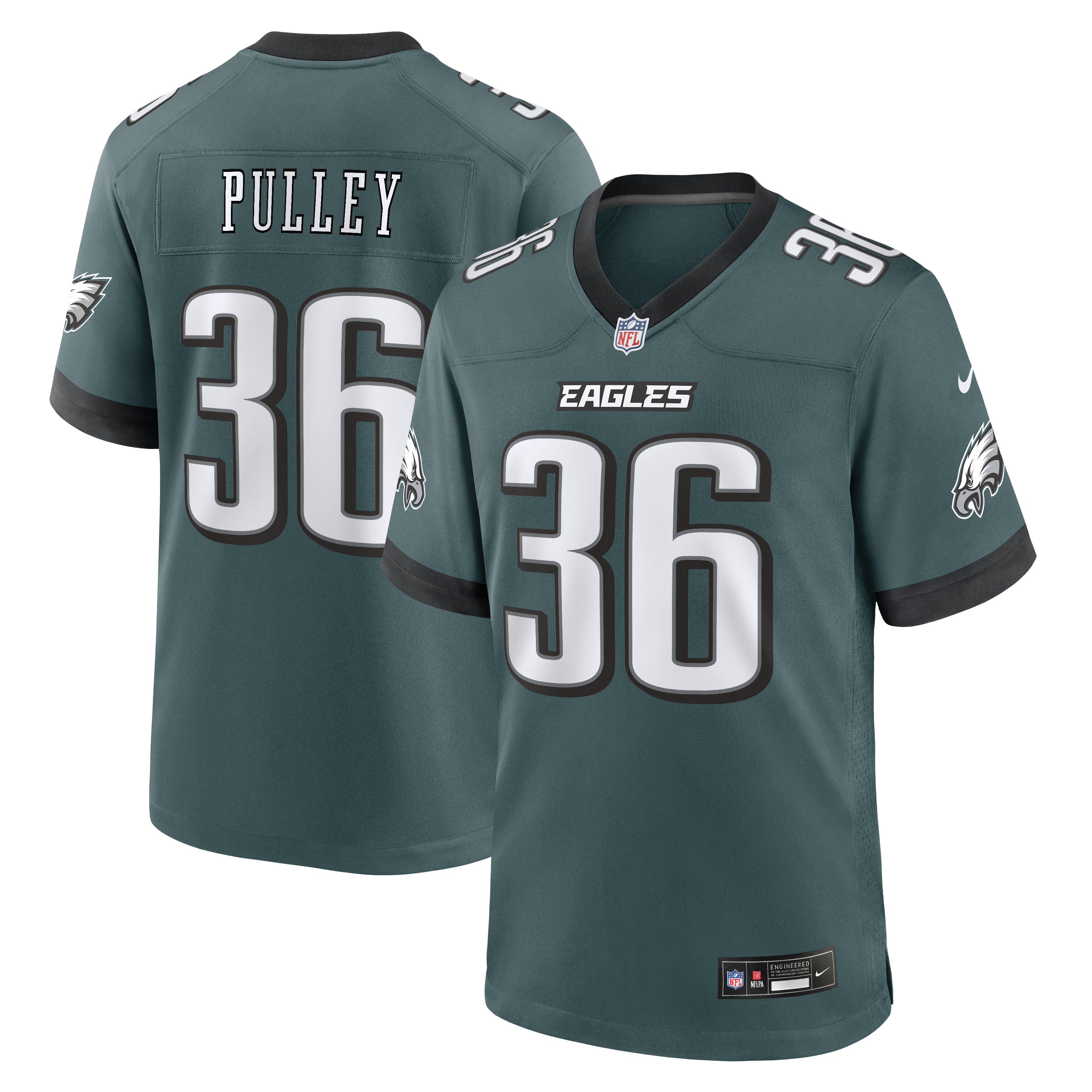 Men's Nike Maximus Pulley Midnight Green Philadelphia Eagles Team Game Jersey