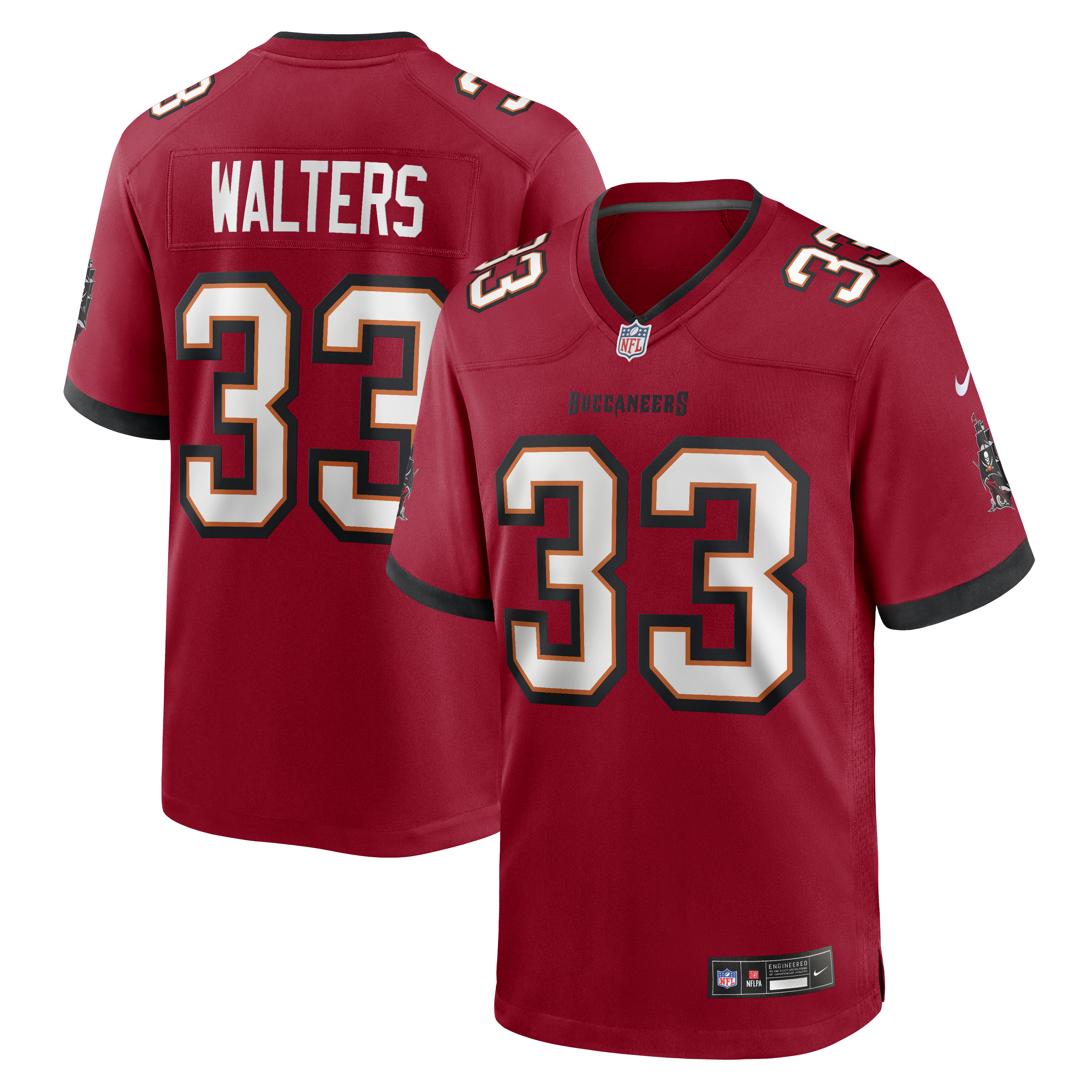 Men's Nike Silas Walters Red Tampa Bay Buccaneers Team Game Jersey
