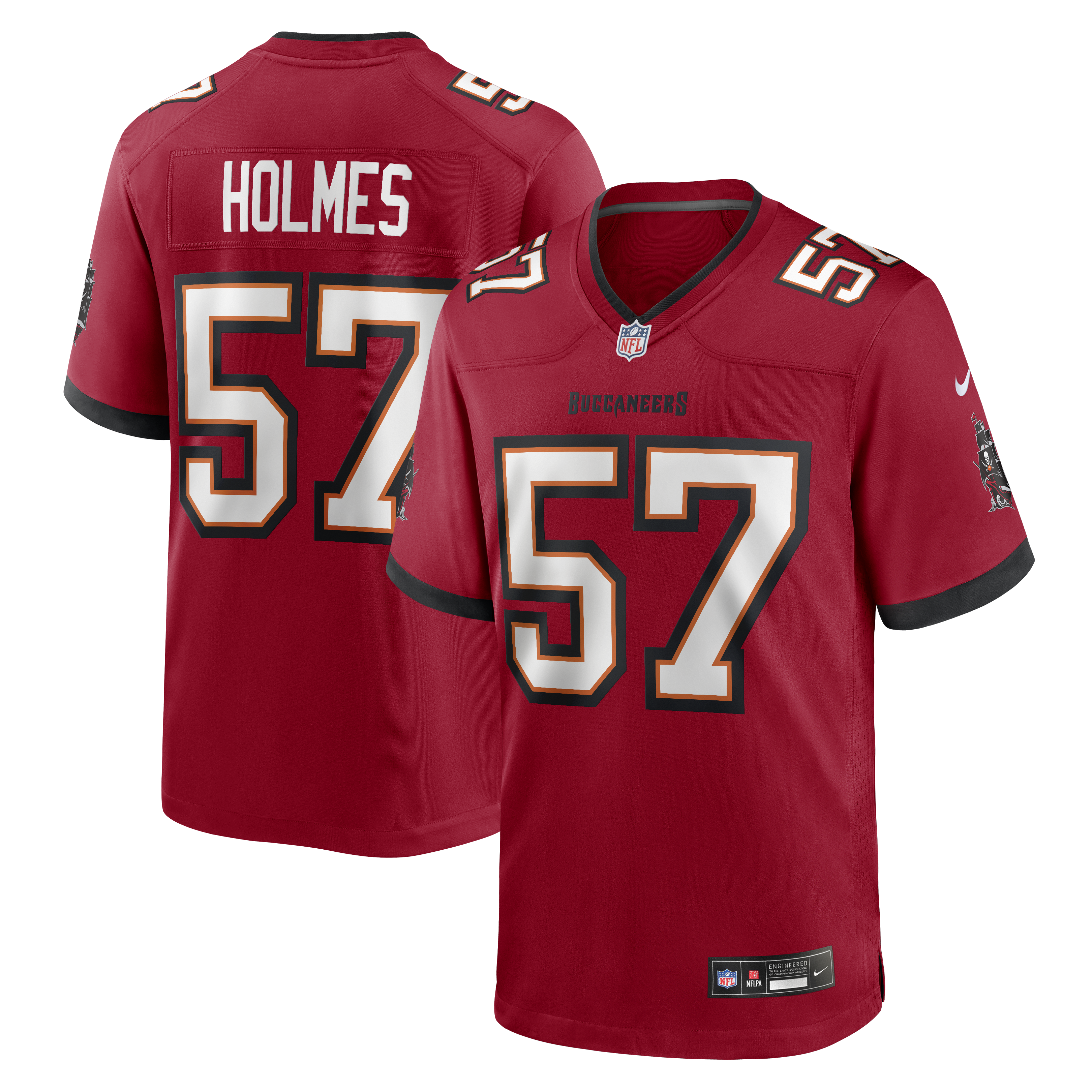 Men's Nike Yasir Holmes Red Tampa Bay Buccaneers Team Game Jersey