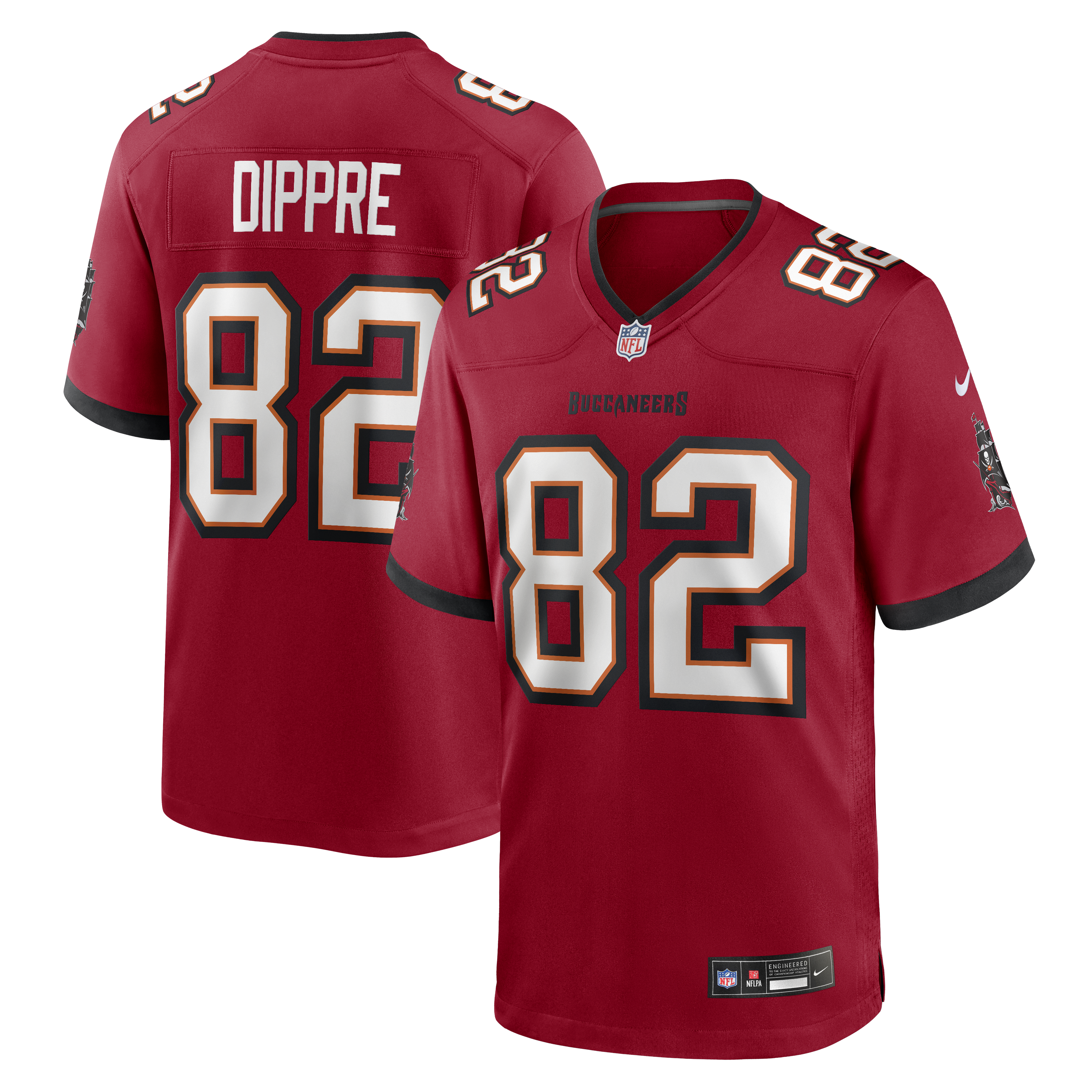 Men's Nike CJ Dippre Red Tampa Bay Buccaneers Team Game Jersey