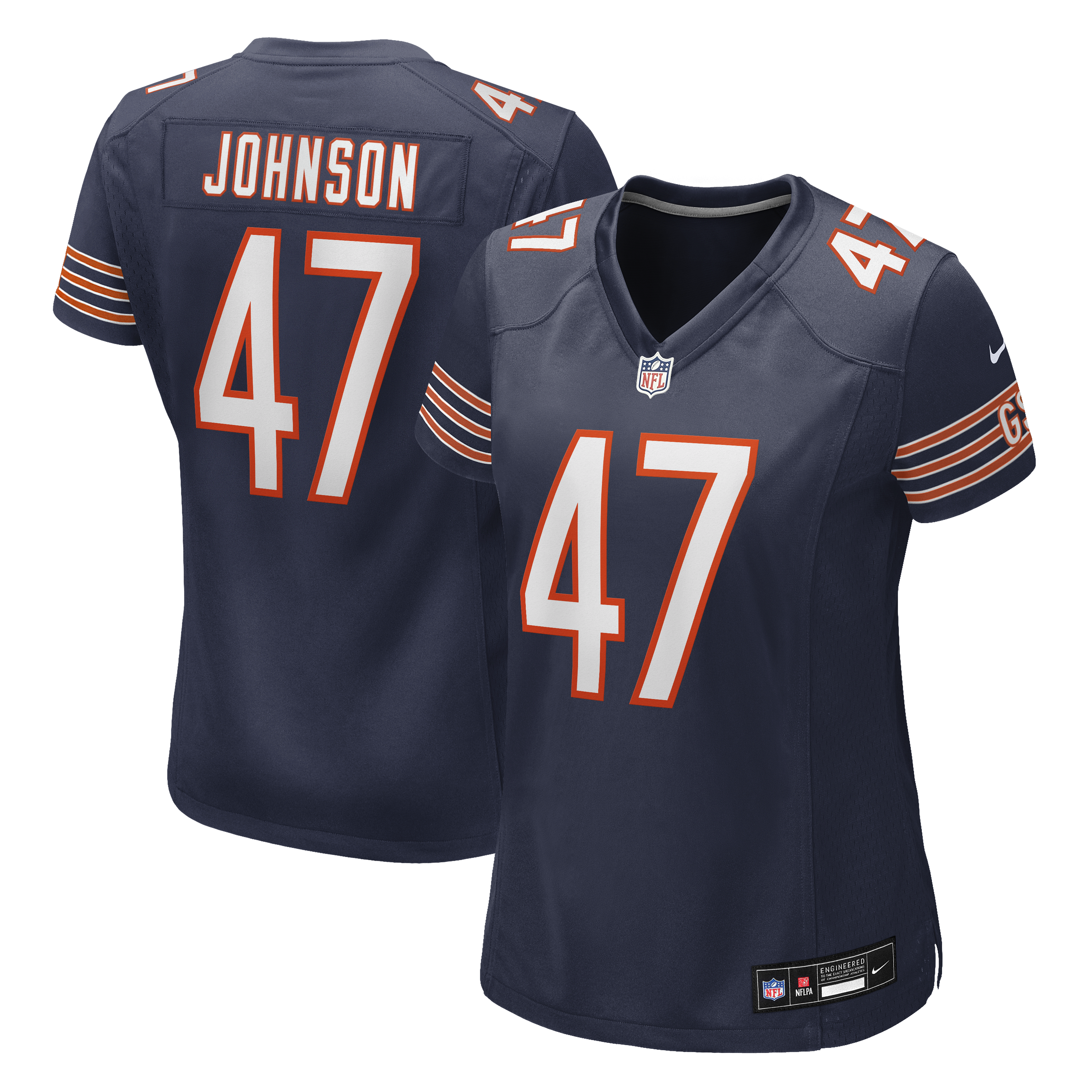 Women's Nike Buddy Johnson Navy Chicago Bears Team Game Jersey