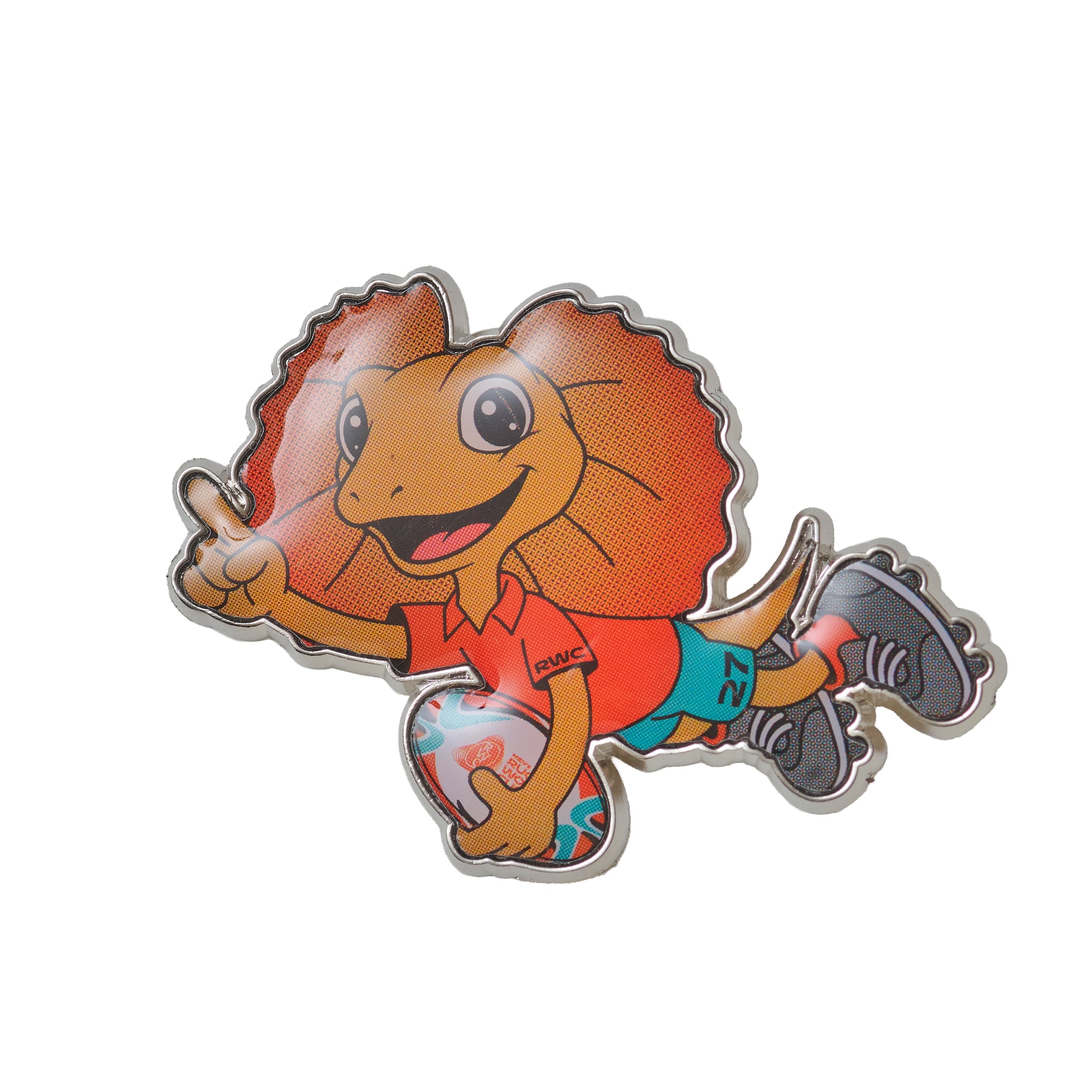 Rugby World Cup 2027 Lizard Pin: retailer-supplied image