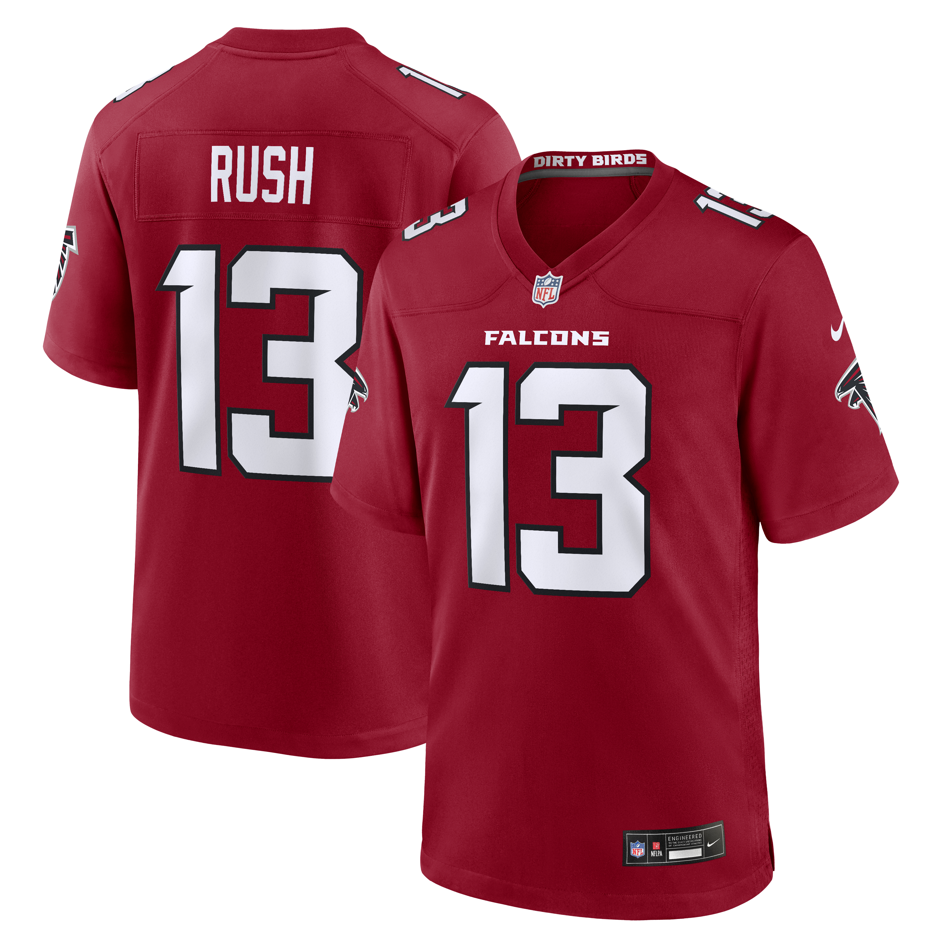 Men's Nike Cooper Rush Red Atlanta Falcons Team Game Jersey