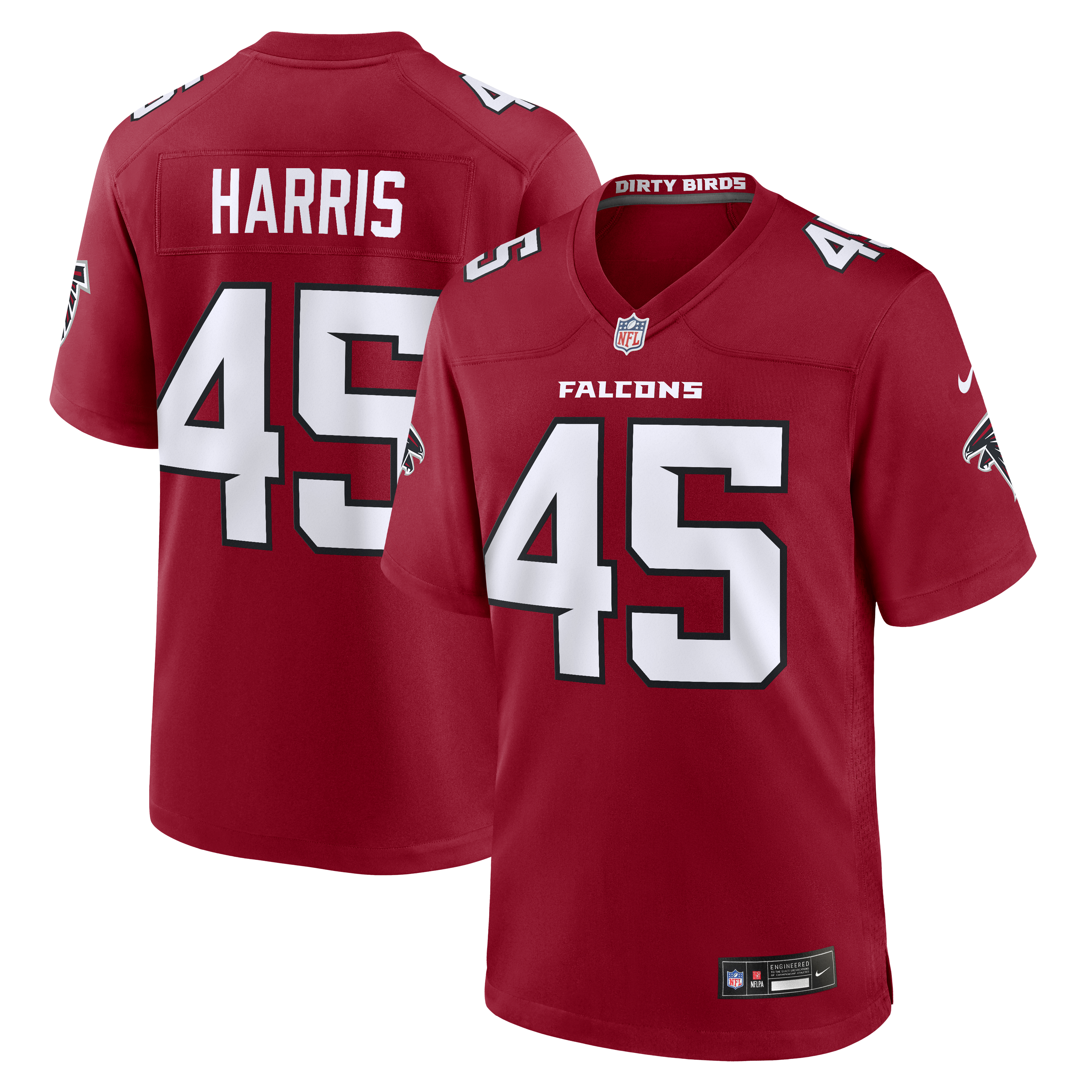 Men's Nike Christian Harris Red Atlanta Falcons Team Game Jersey