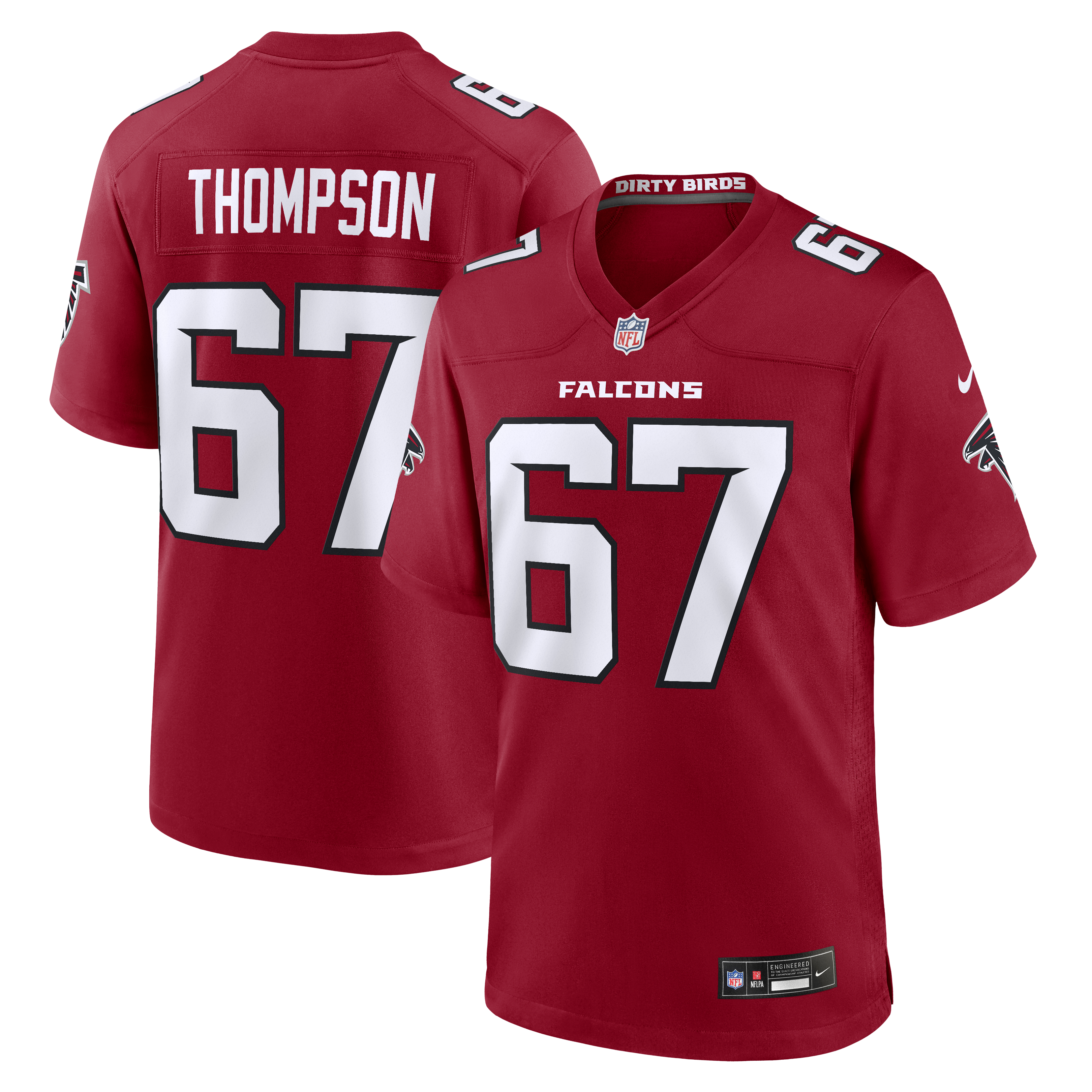 Men's Nike Josh Thompson Red Atlanta Falcons Team Game Jersey