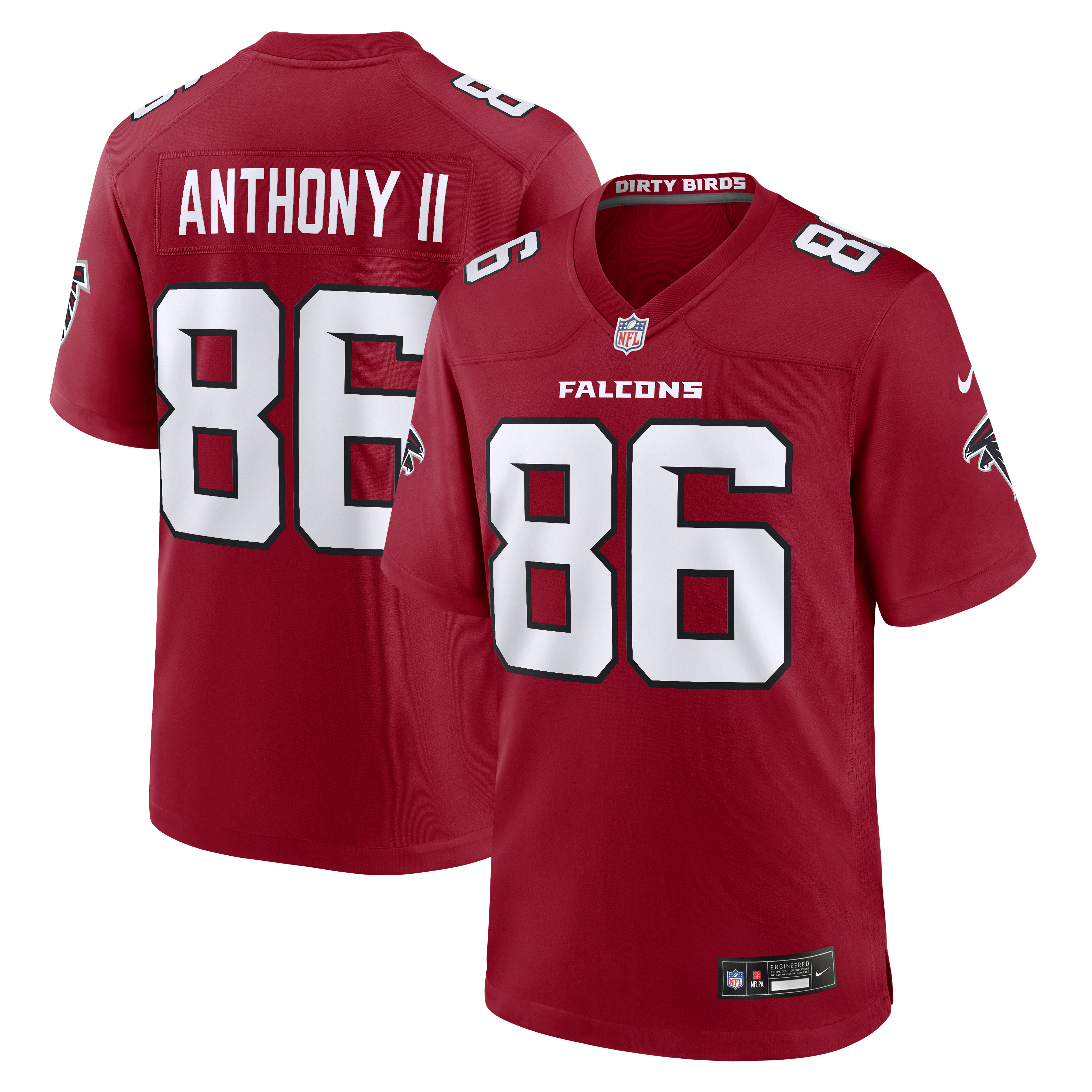 Men's Nike Vinny Anthony II Red Atlanta Falcons Team Game Jersey