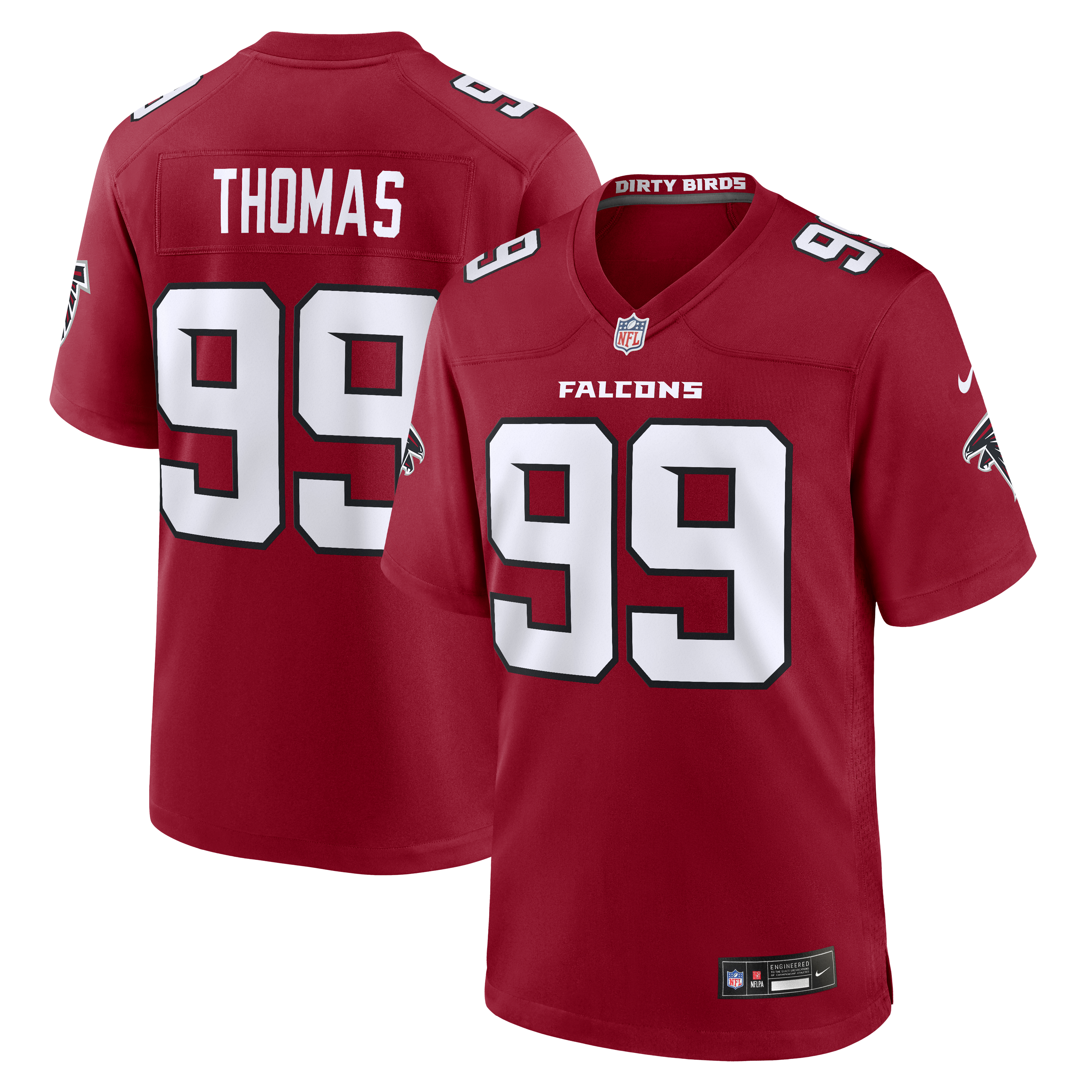 Men's Nike Cameron Thomas Red Atlanta Falcons Team Game Jersey