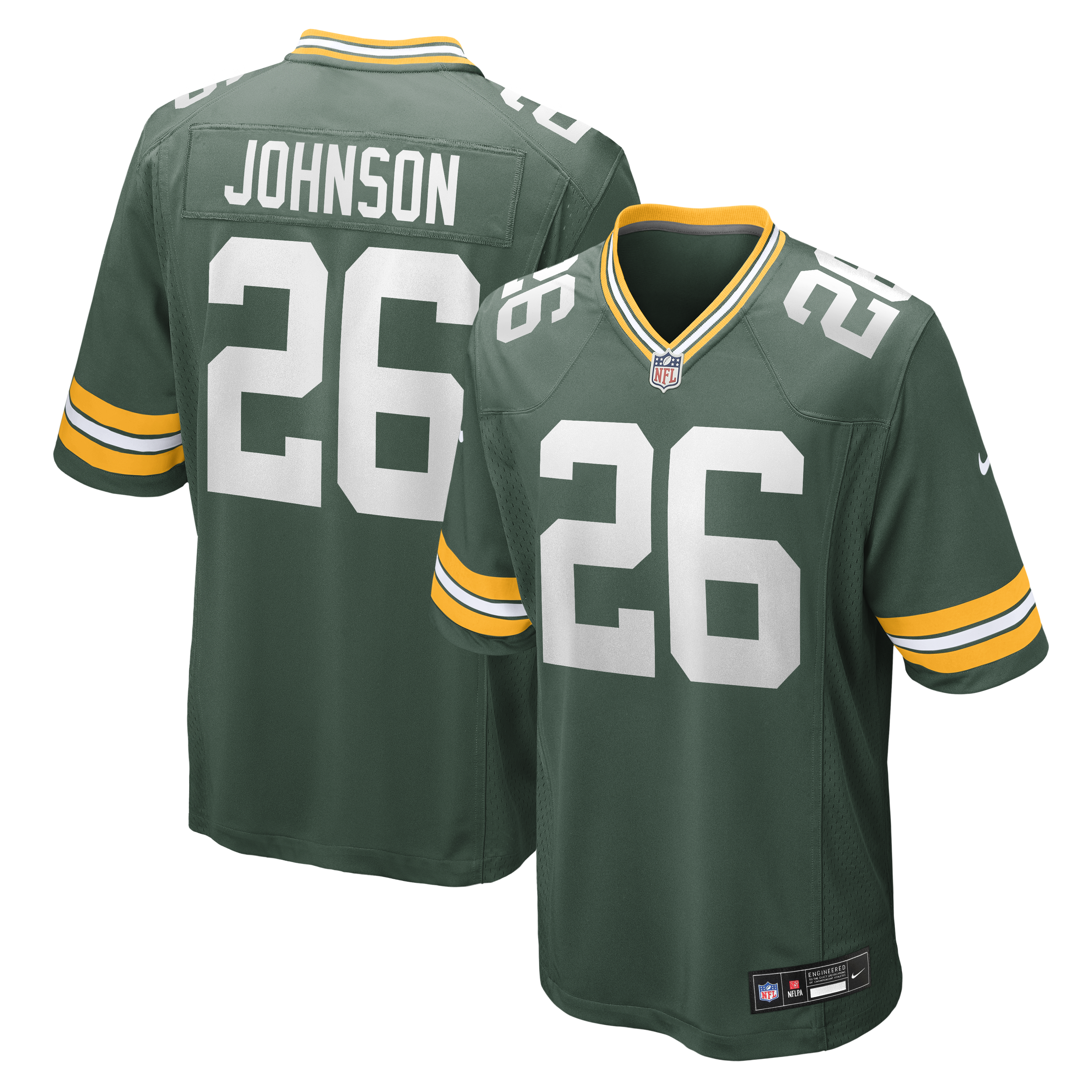Men's Nike Kaleb Johnson Green Green Bay Packers Team Game Jersey