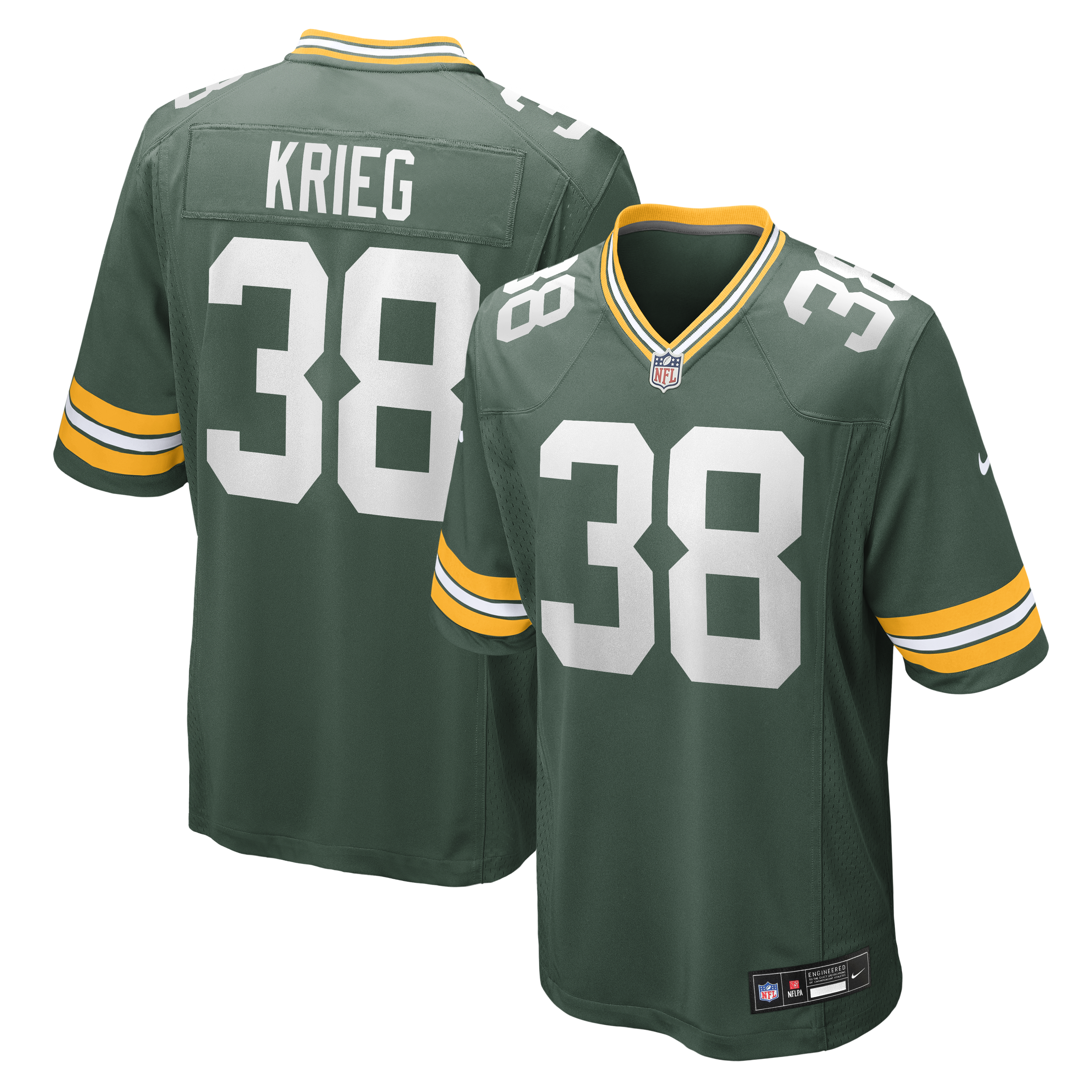 Men's Nike Lenny Krieg Green Green Bay Packers Team Game Jersey