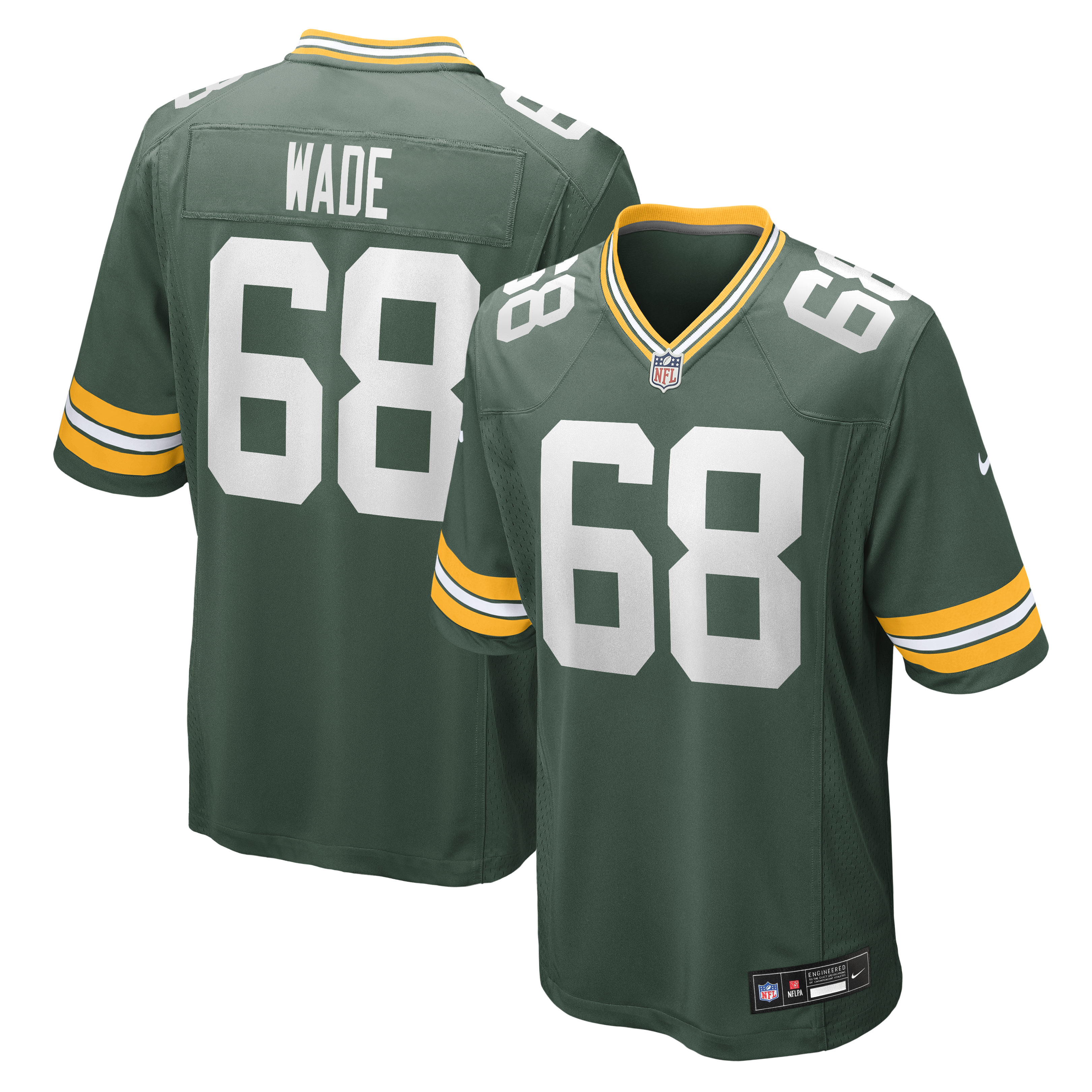 Men's Nike Dillon Wade Green Green Bay Packers Team Game Jersey