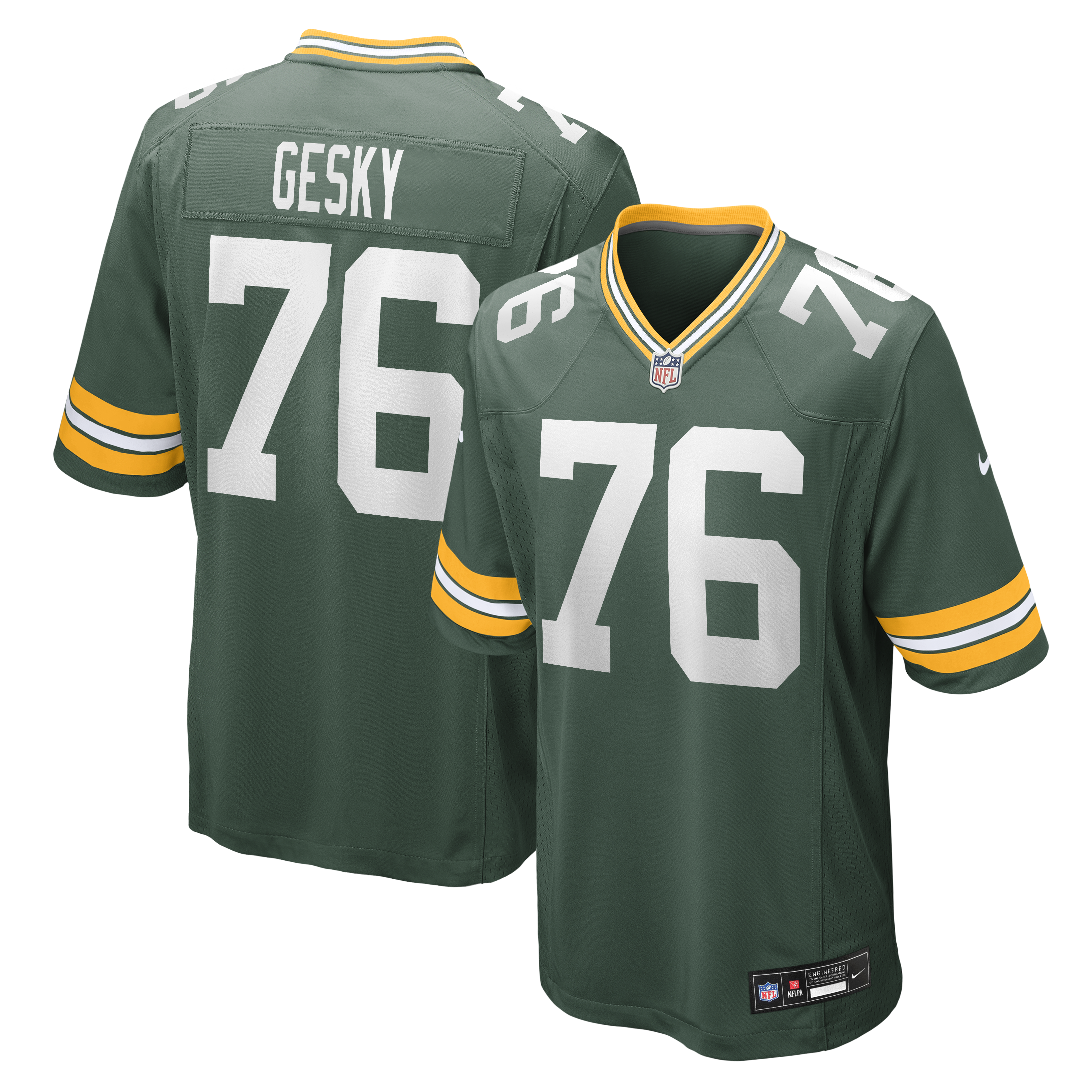 Men's Nike Josh Gesky Green Green Bay Packers Team Game Jersey