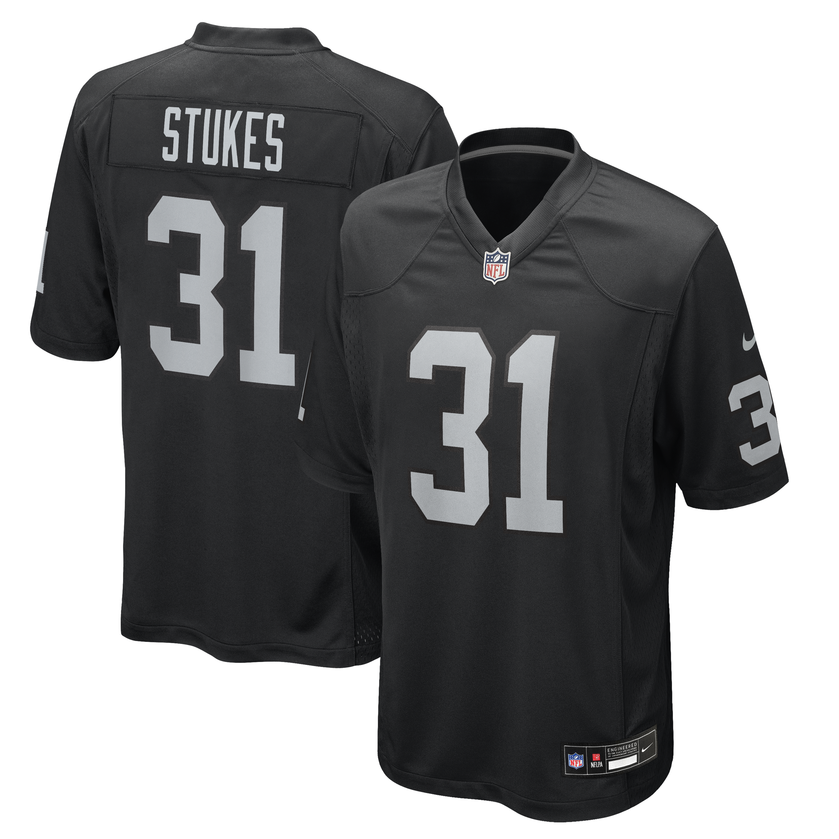 Men's Nike Treydan Stukes Black Las Vegas Raiders Team Game Jersey
