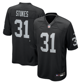 Men's Nike Treydan Stukes Black Las Vegas Raiders Team Game Jersey