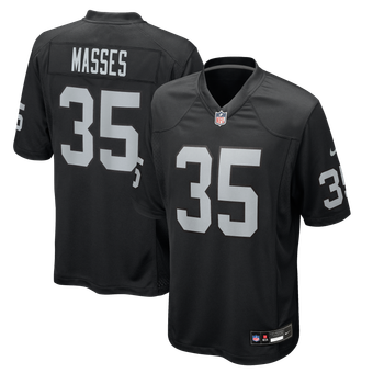 Men's Nike Hezekiah Masses Black Las Vegas Raiders Team Game Jersey