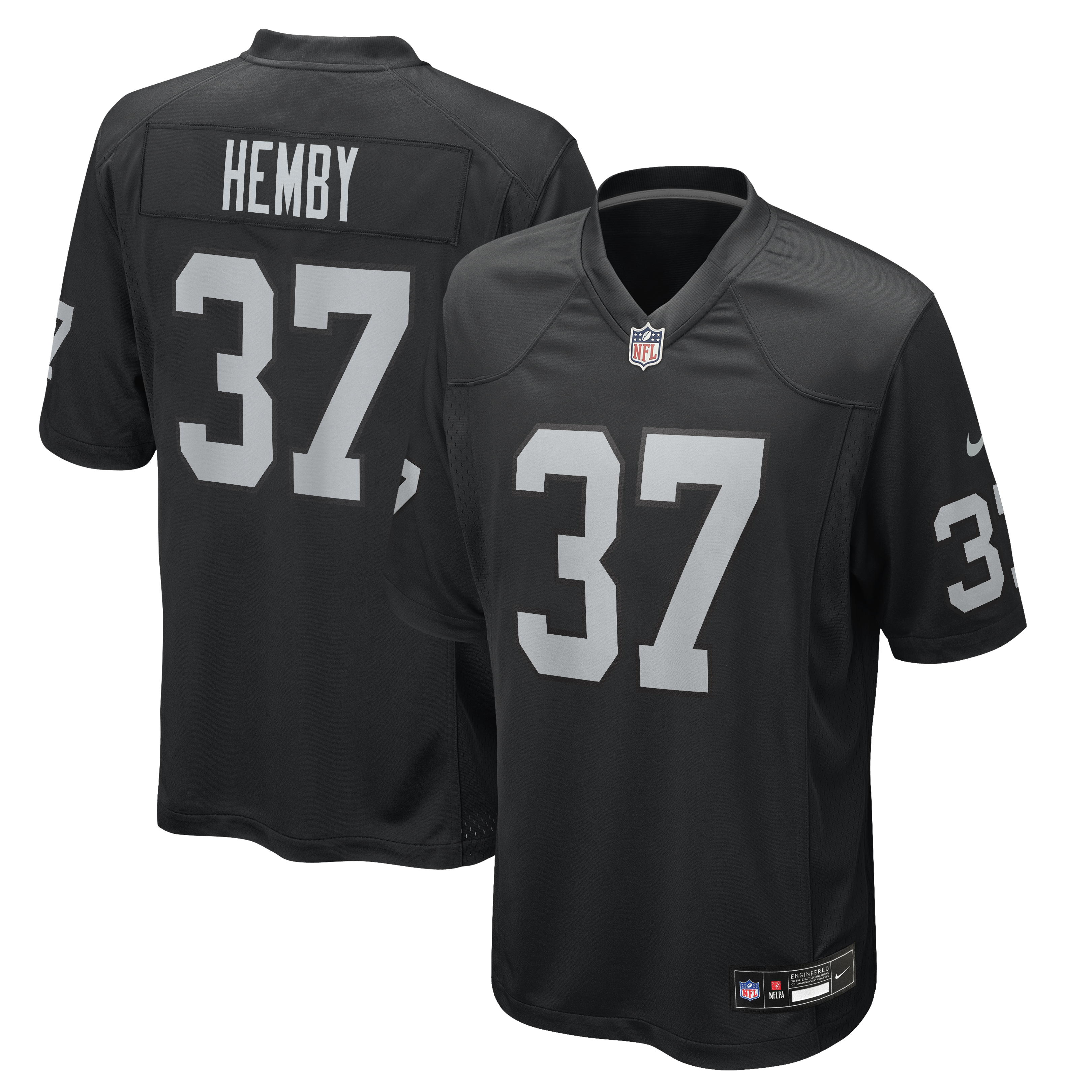 Men's Nike Roman Hemby Black Las Vegas Raiders Team Game Jersey