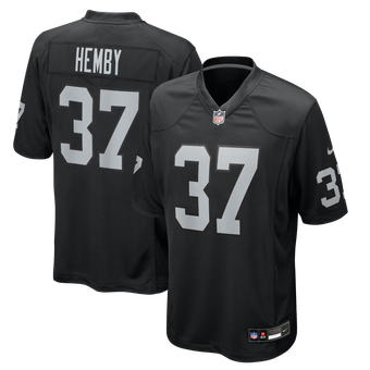 Men's Nike Roman Hemby Black Las Vegas Raiders Team Game Jersey
